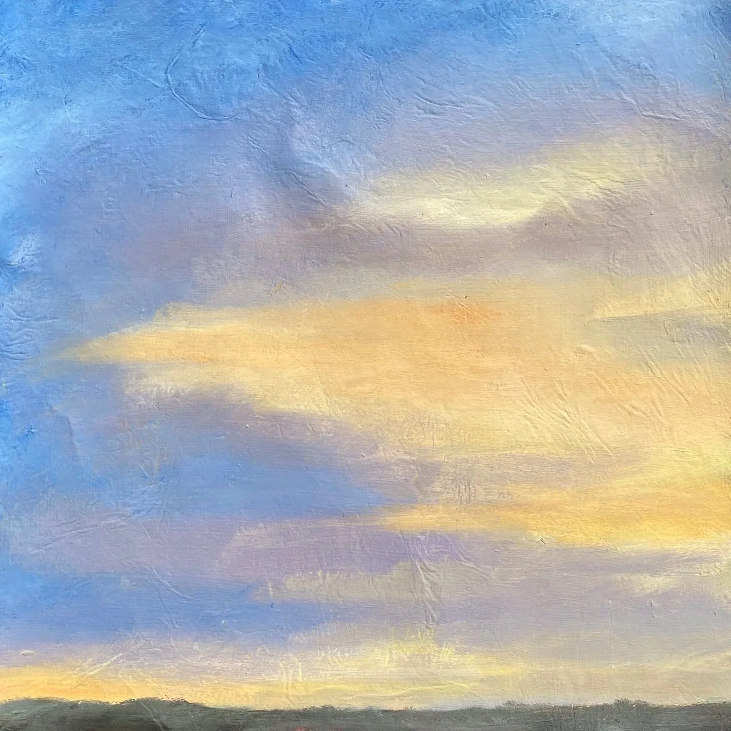 Stormy summer skies make for the most stunning cloud formations. &ldquo;DeBordieu I and II&rdquo;, oil on lokta paper, matted and framed in maple, 13x13

#stormysky #debordieu #skyscape #cloudscape #ashevilleartist