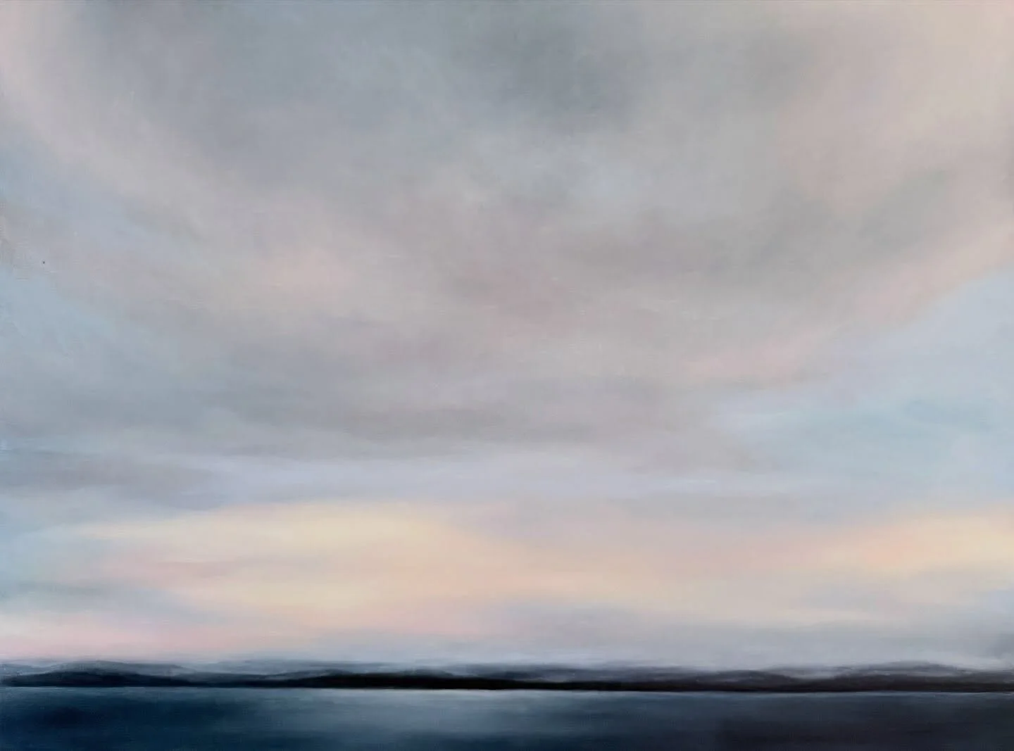 New work, &ldquo;Feel Like I Do&rdquo;, 36x48, oil on panel. Inspired by the gorgeous mountain views at Lake Jocassee, one of my favorite lakes ever. 

#lakejocassee #mountainlanscape #cloudscape #artforinteriors #ashevilleartist