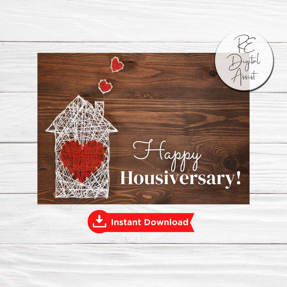 Happy Housiversary Heart Home Card