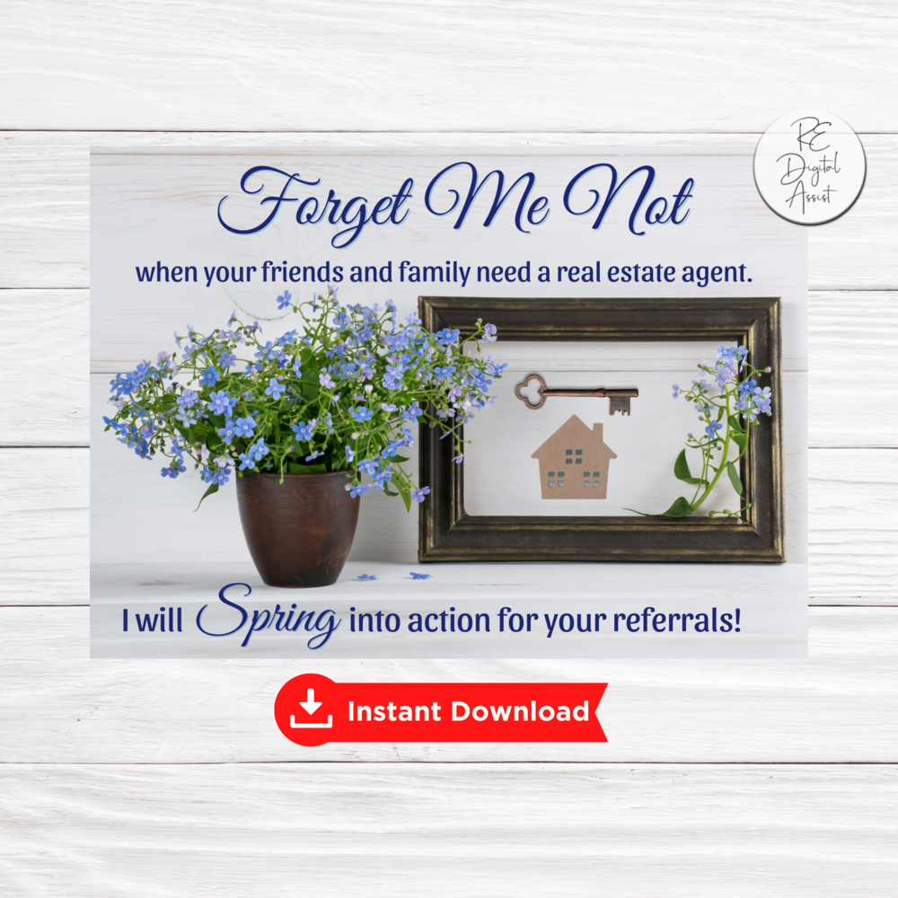 Forget Me Not Spring Real Estate Postcard Tags