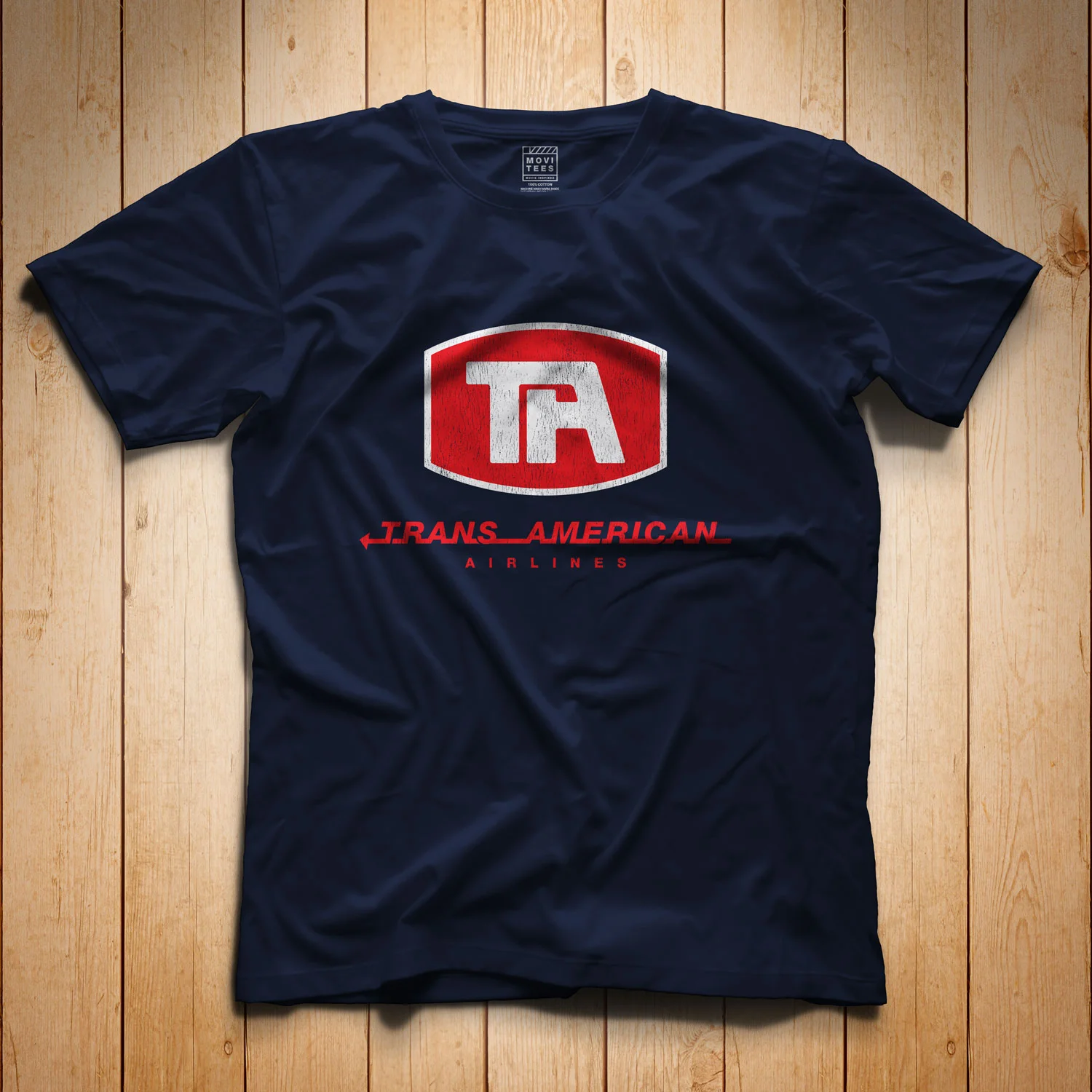 Trans American Airlines T-Shirt Navy Blue Airplane! Inspired S M L XL 2XL 3XL 4XL 5XL $16.49