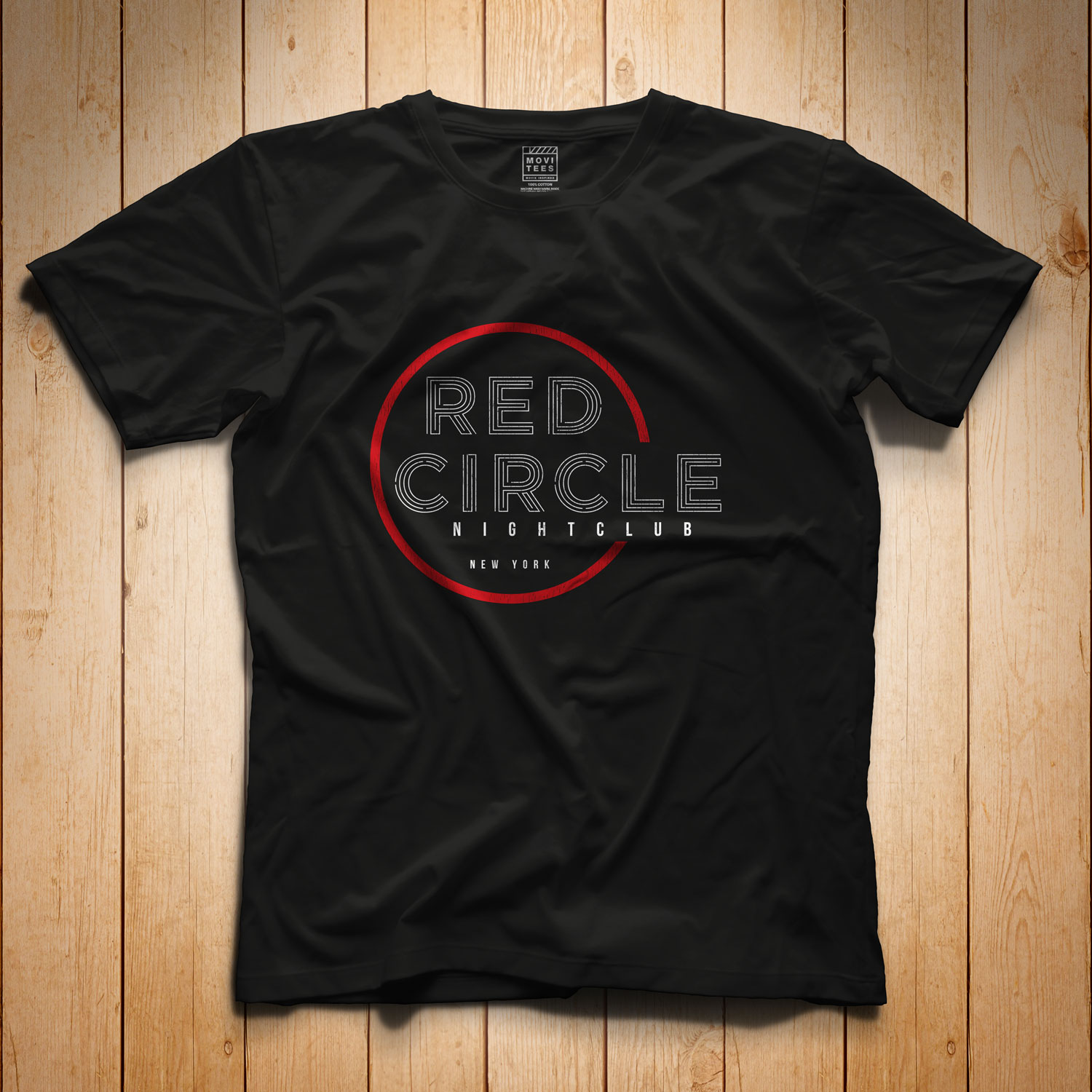Red Circle Nightclub T Shirt Inspired By John Wick Regular Red Circle Nightclub T Shirt Inspired
