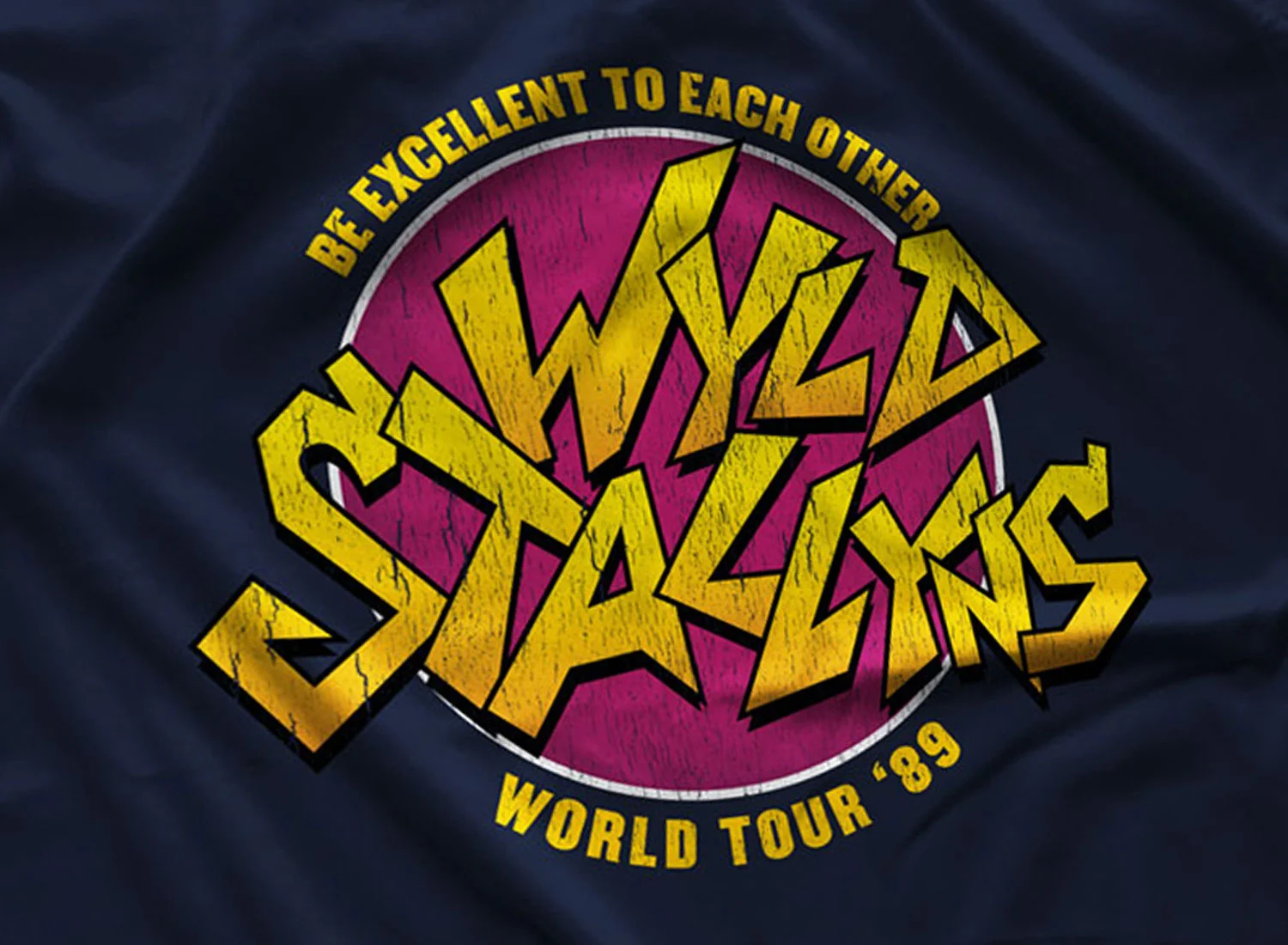 Wyld Stallyns T-Shirt Navy Blue Bill & Ted's Excellent Adventure Inspired S M L XL 2XL 3XL $16.49