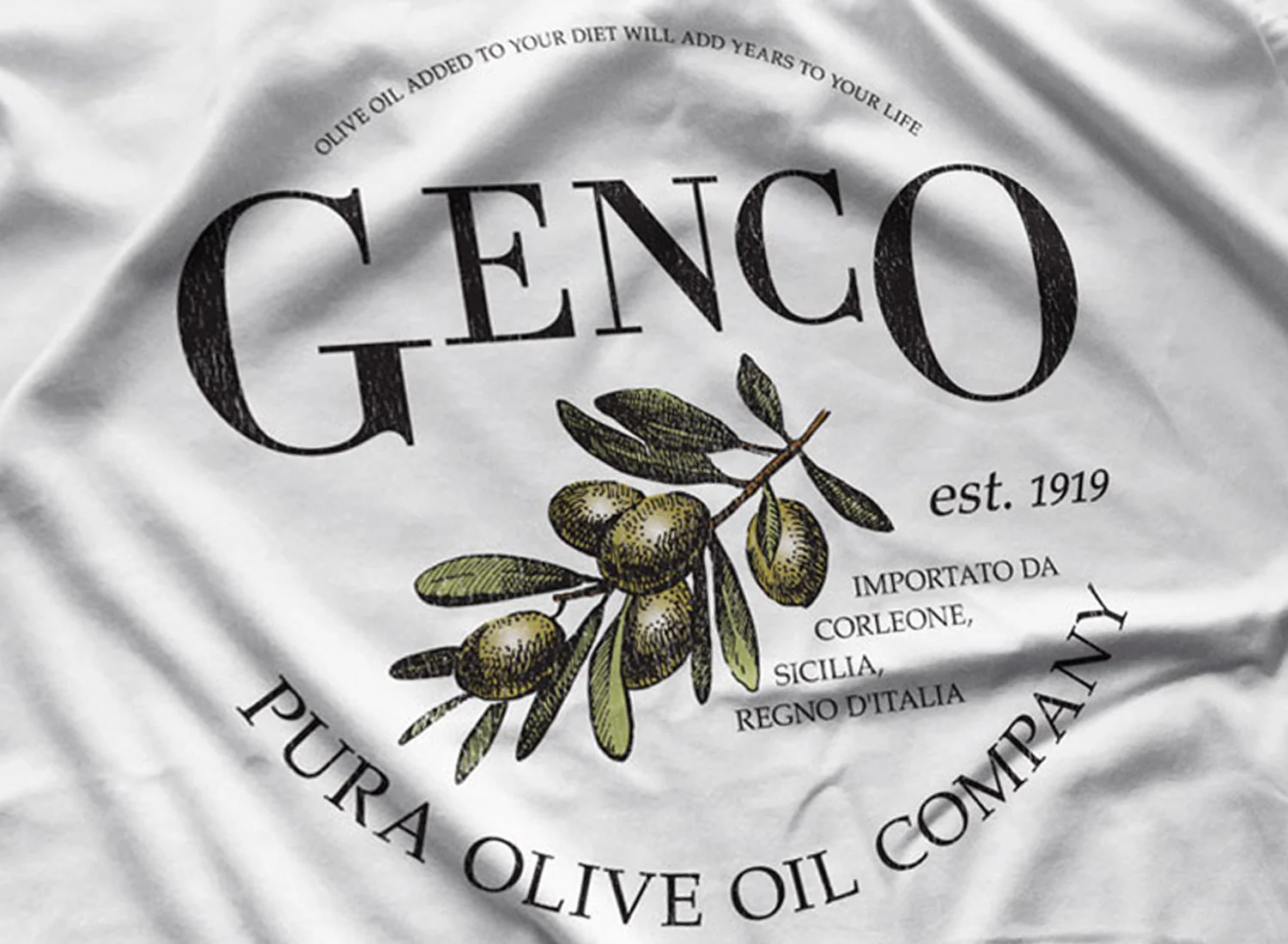 Genco T-Shirt White The Godfather Inspired S M L XL 2XL 3XL 4XL 5XL $16.49