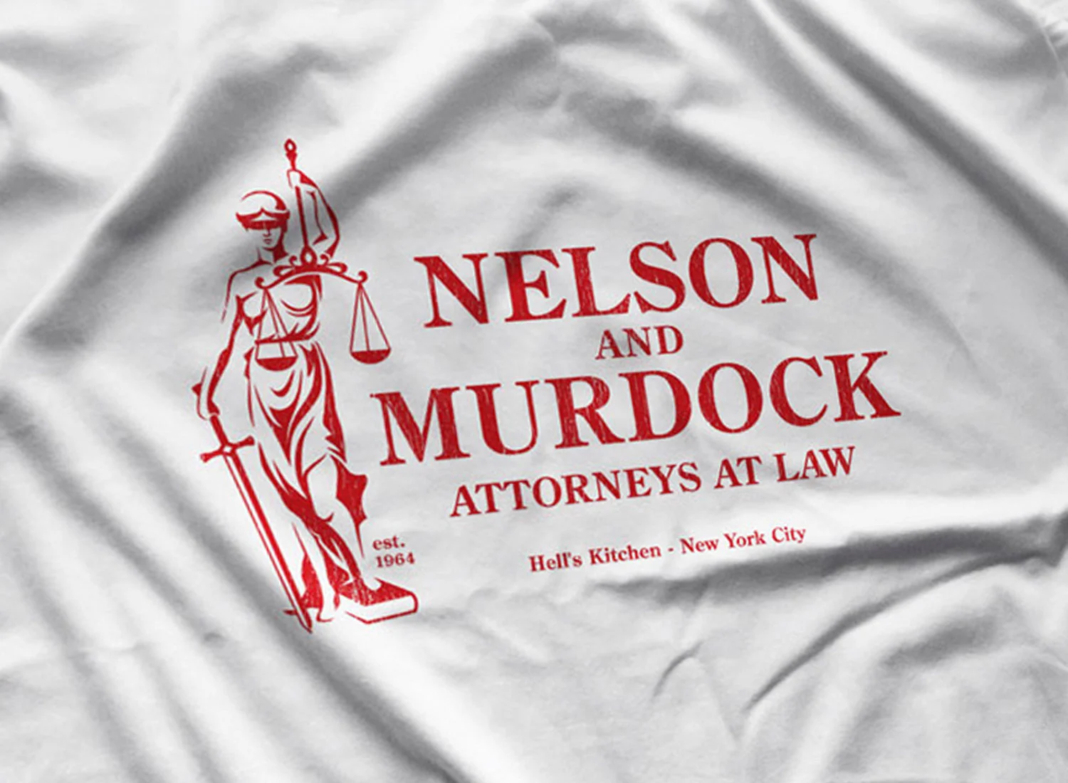 Nelson and Murdock T-Shirt White DareDevil Inspired S M L XL 2XL 3XL 4XL 5XL $16.49