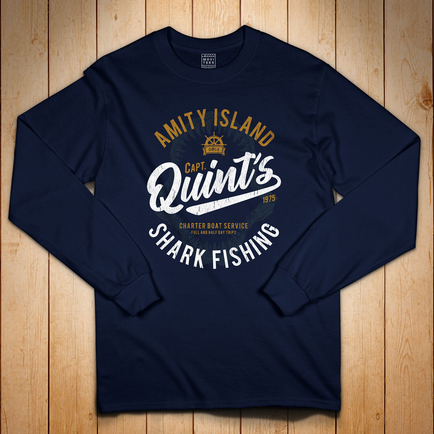 Quint's Shark Fishing T-Shirt Inspired by Jaws - Long Sleeve Shirts — MoviTees