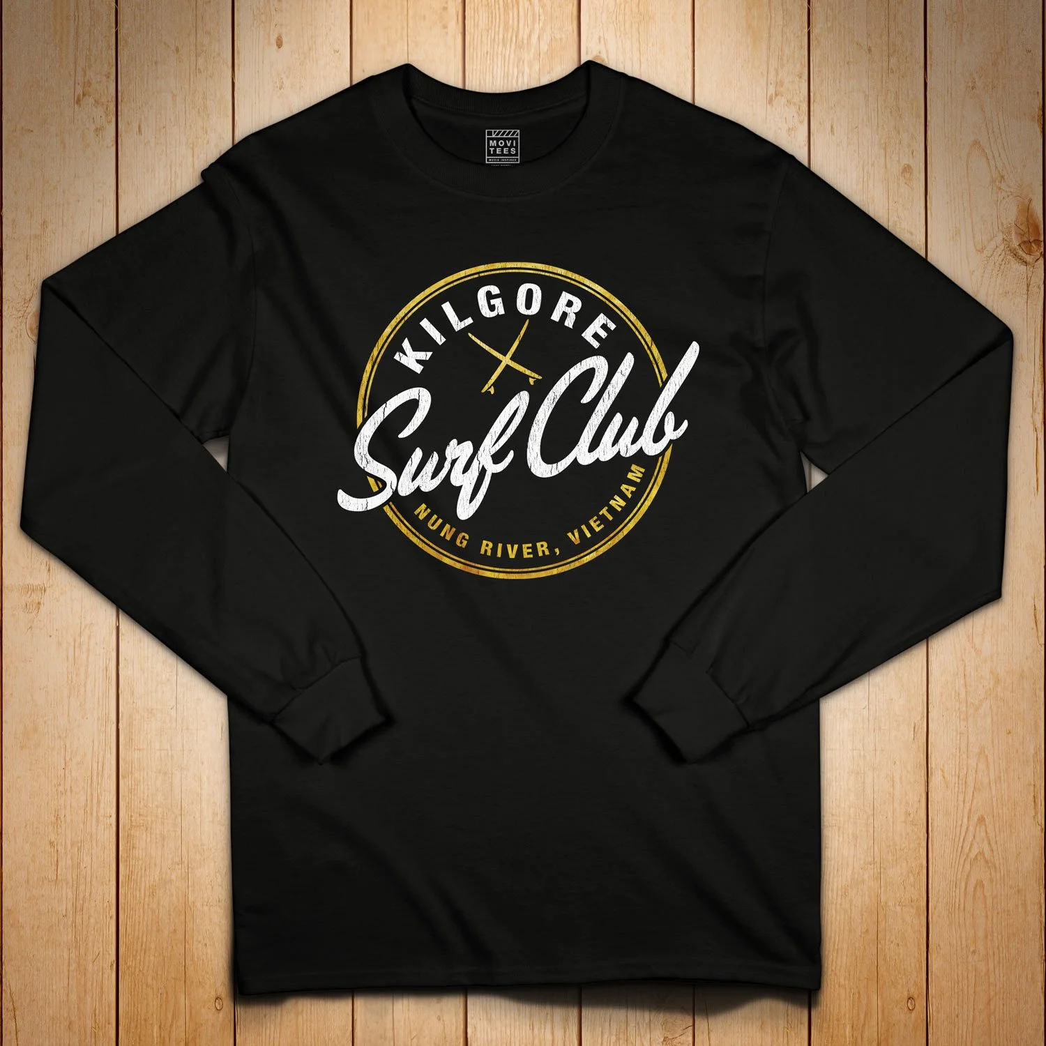 Kilgore Surf Club Long Sleeve T-shirt in Black. Get your "Apocalypse Now"-inspired shirt in sizes S to 5XL, starting at just $27.99 with free shipping.