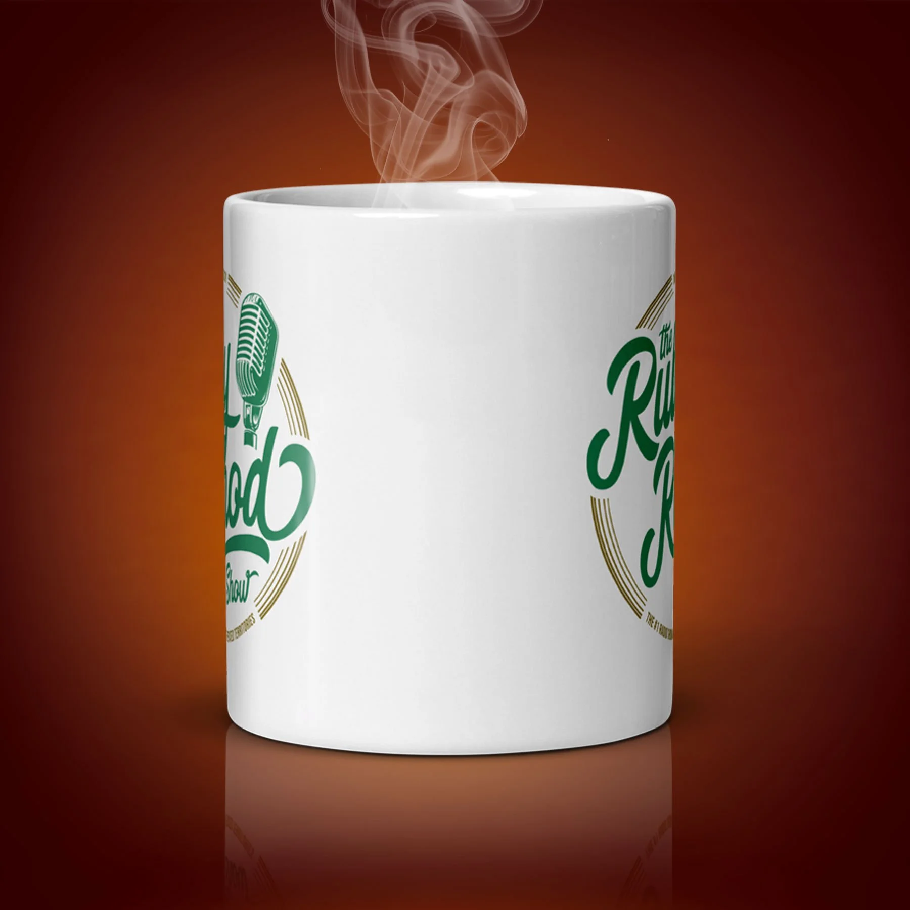 An 11-oz The Ruby Rhod Show Mug displays the center side. The artwork on our mug is inspired by the movie "The Fifth Element". It is available for $21.99 with free shipping.