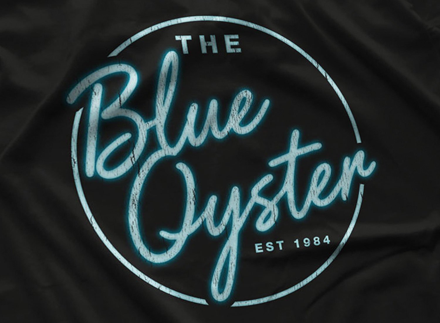 Close-up of a The Blue Oyster T-Shirt in color Black