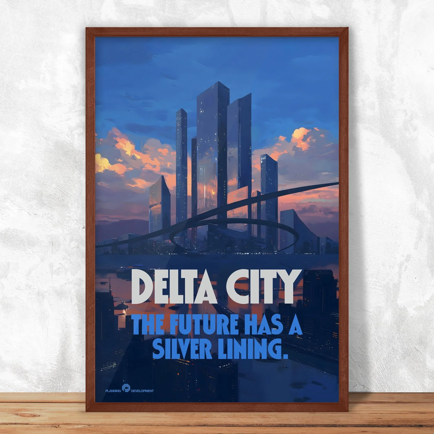 A Delta City poster is hanging on a wall in a frame. The movie RoboCop inspired the poster. From $6.99 - shipping included.