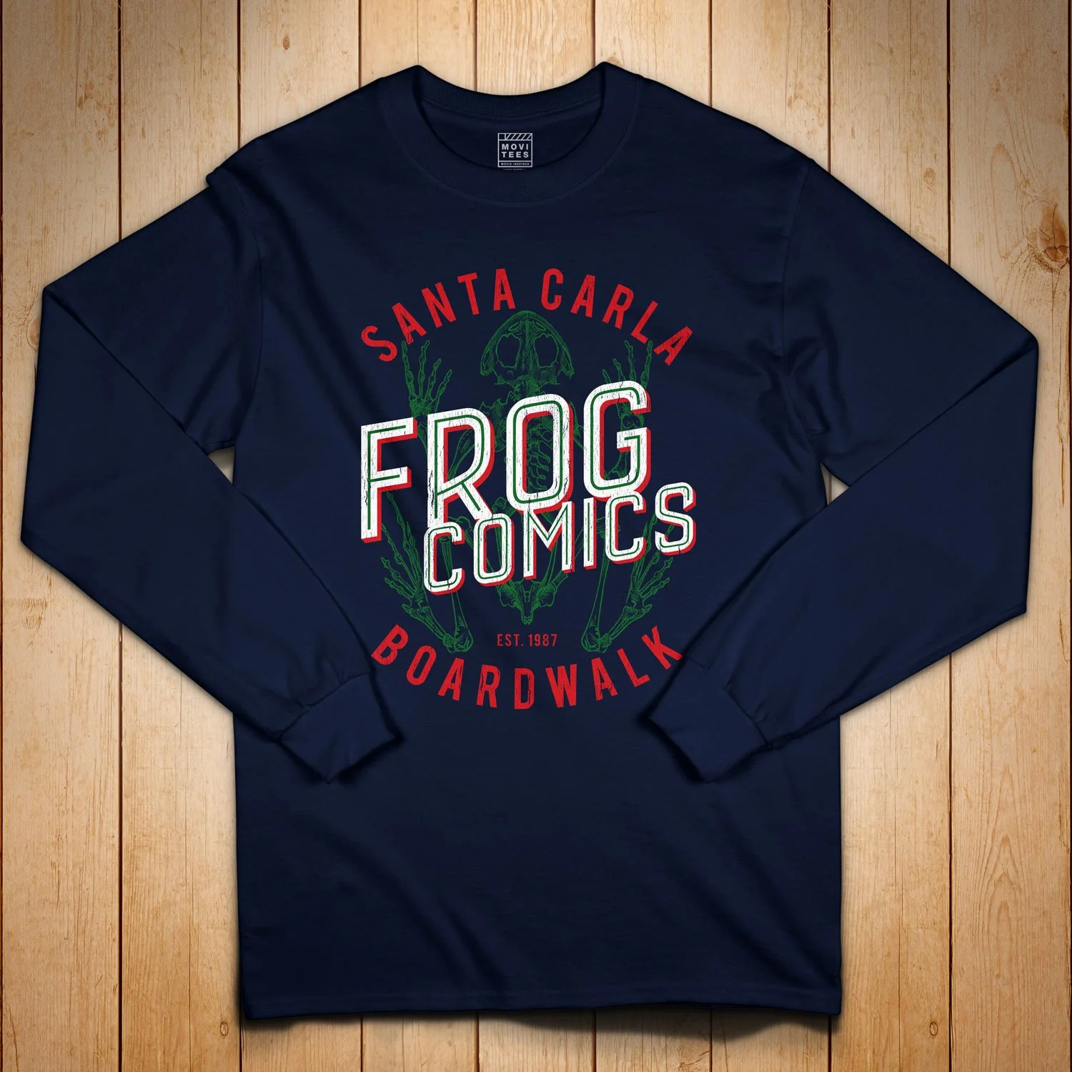 Frog Comics Long Sleeve T-shirt in Navy Blue. Get your "The Lost Boys"-inspired shirt in sizes S to 5XL, starting at just $27.99 with free shipping.