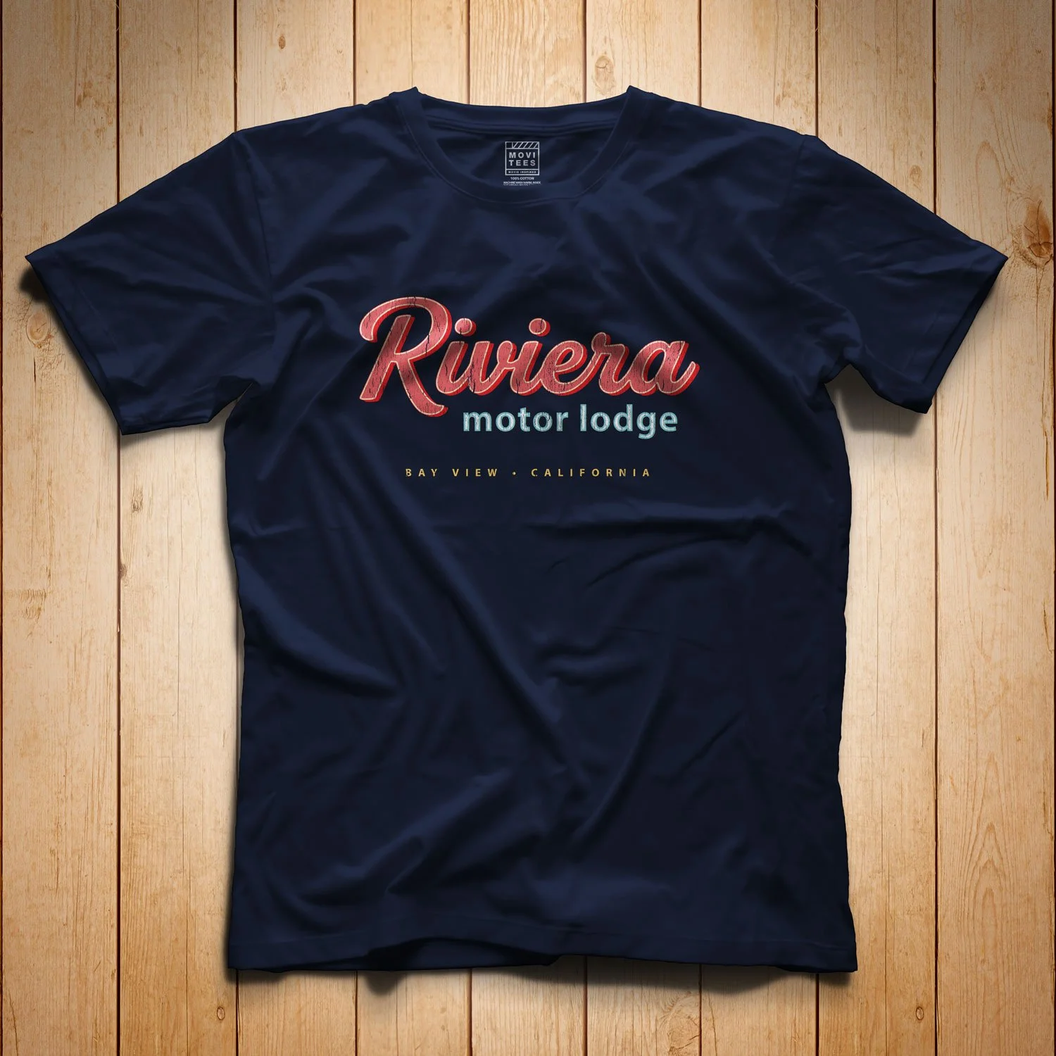 Riviera Motor Lodge T-Shirt in Navy Blue. Get your "Raising Cain"- inspired shirt in sizes S to 5XL, starting at just $21.49 with free shipping.