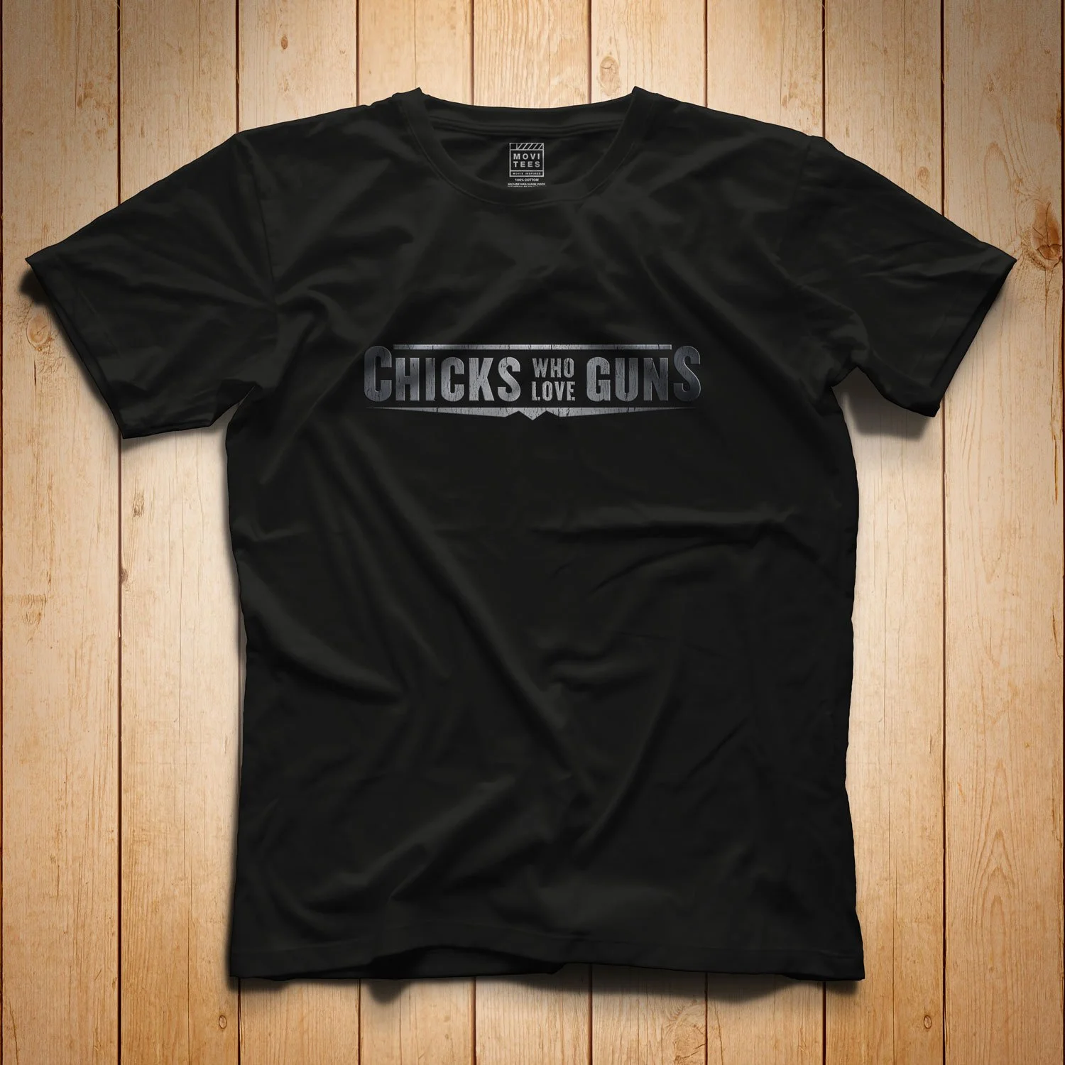 Chicks Who Love Guns T-Shirt in Black. Get your "Jackie Brown"- inspired shirt in sizes S to 5XL, starting at just $21.49 with free shipping.