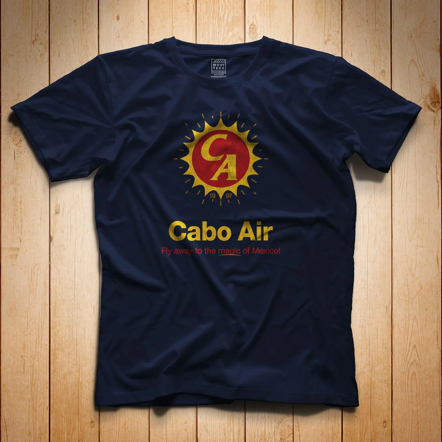 Cabo Air T-Shirt in Navy Blue. Get your "Jackie Brown"- inspired shirt in sizes S to 5XL, starting at just $21.49 with free shipping.