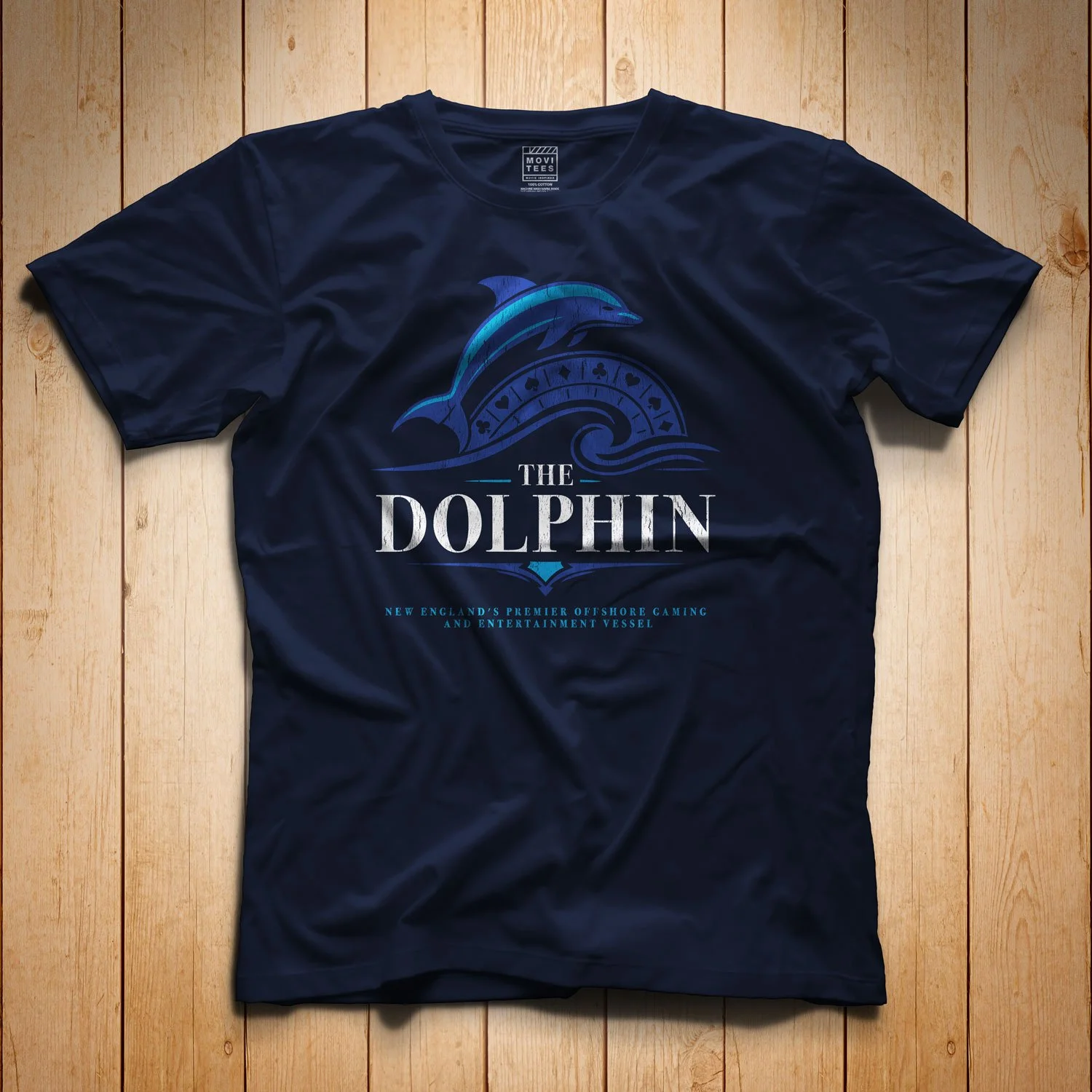 The Dolphin T-shirt in Navy Blue. Get your "Blown Away"-inspired shirt in sizes S to 5XL, starting at just $21.49 with free shipping.