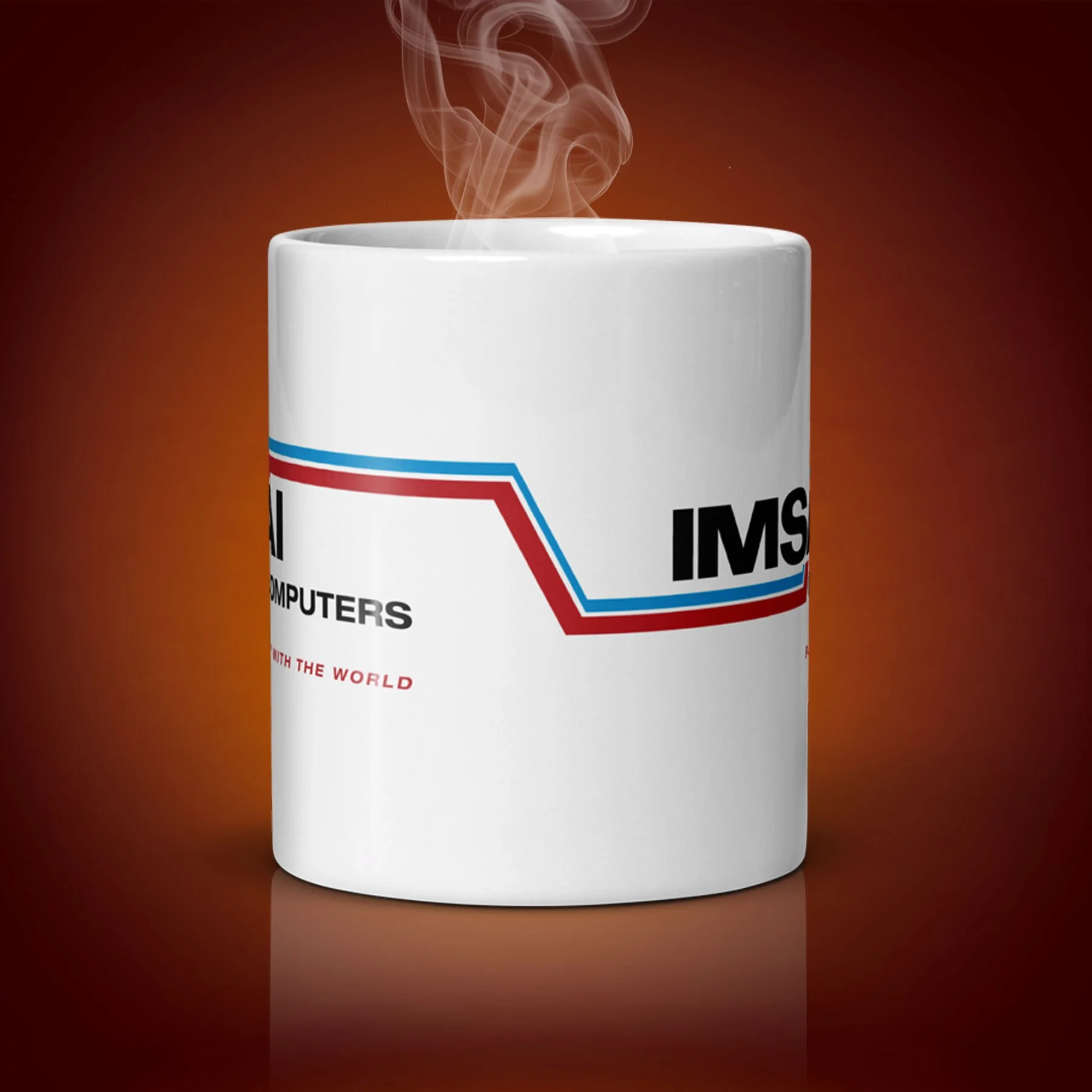 An 11-oz IMSAI Computers mug displays the center side. The artwork on our mug is inspired by the movie "WarGames". It is available for $21.99 with free shipping.