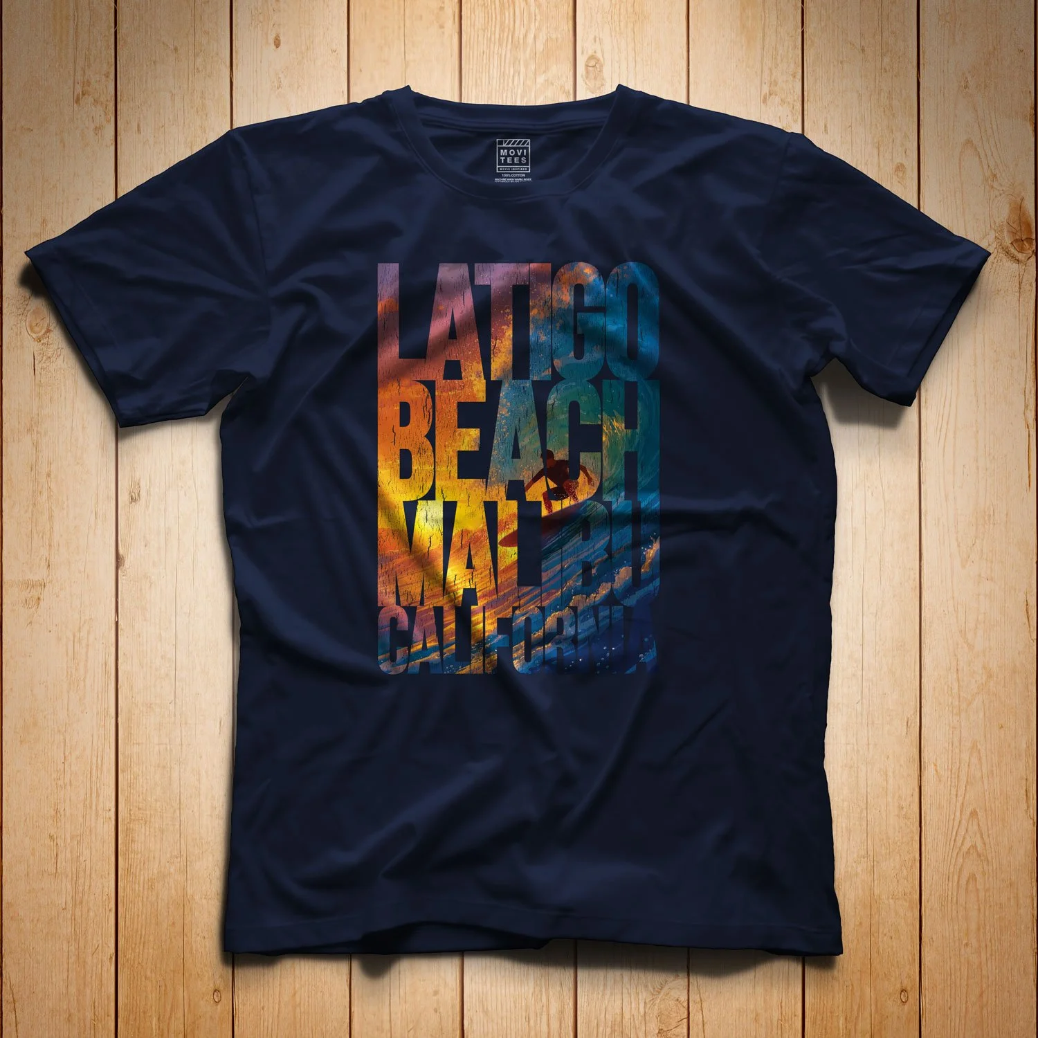 Latigo Beach T-Shirt in Navy Blue. Get your "Point Break"- inspired shirt in sizes S to 5XL, starting at just $21.49 with free shipping.