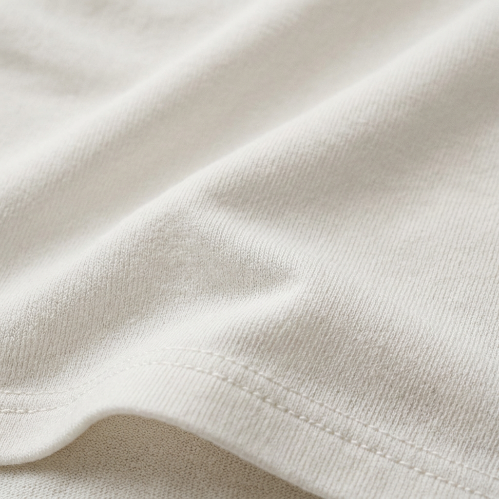 A detailed close-up shot showcasing the T-shirt fabric's texture.