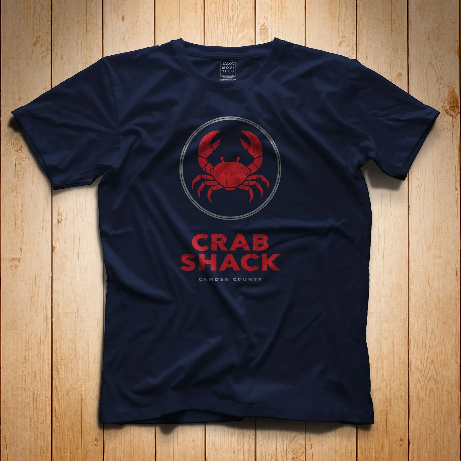 Crab Shack T-shirt in Navy Blue. Get your "My Name Is Earl"-inspired shirt in sizes S to 5XL, starting at just $21.49 with free shipping.