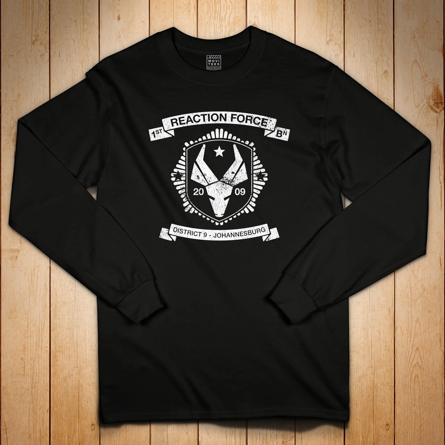 1st Reaction Force Battalion Long Sleeve T-shirt in Black. Get your "District 9"-inspired shirt in sizes S to 5XL, starting at just $27.99 with free shipping.