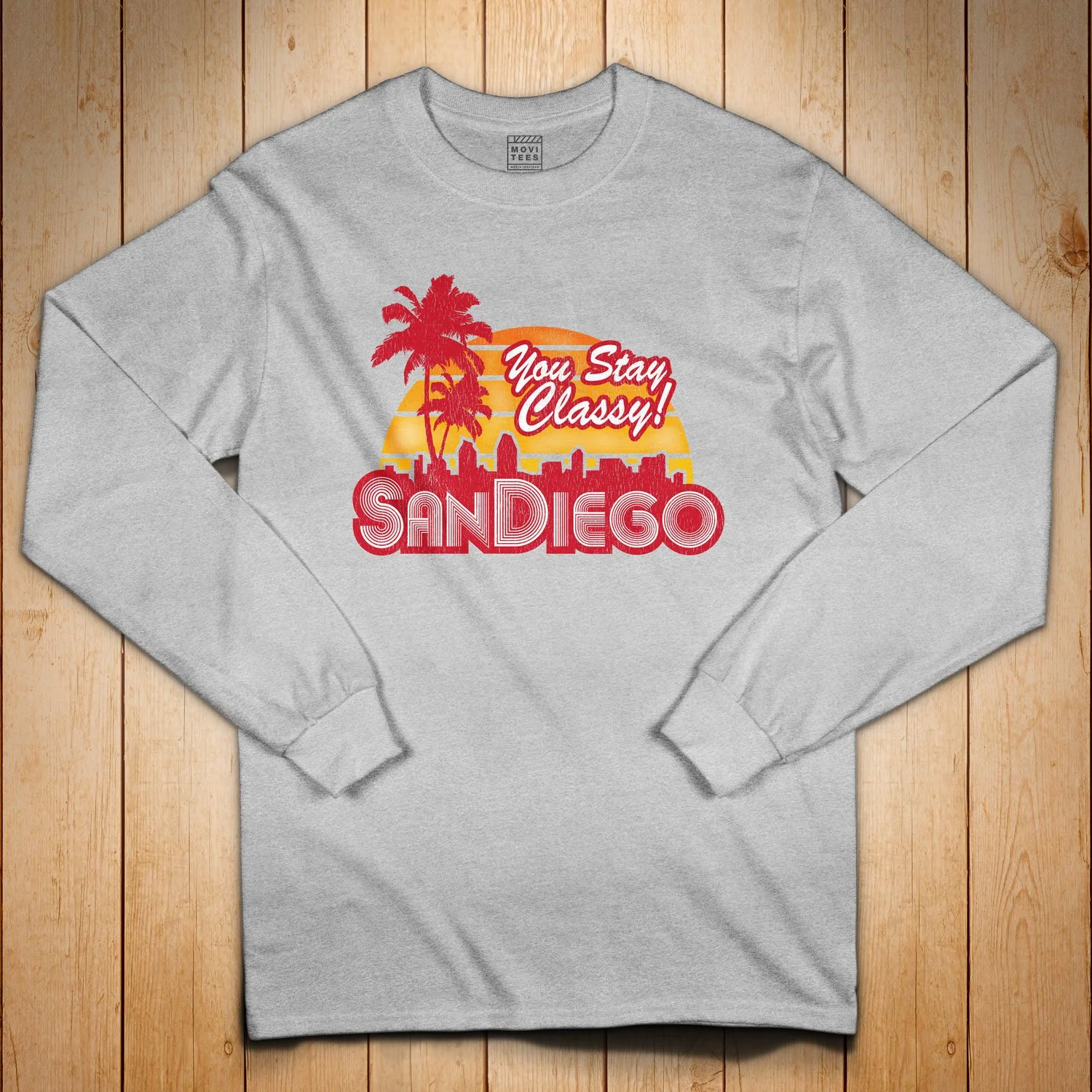 You Stay Classy! San Diego Long Sleeve T-shirt in Sport Grey. Get your "Anchorman"-inspired shirt in sizes S to 5XL, starting at just $27.99 with free shipping.