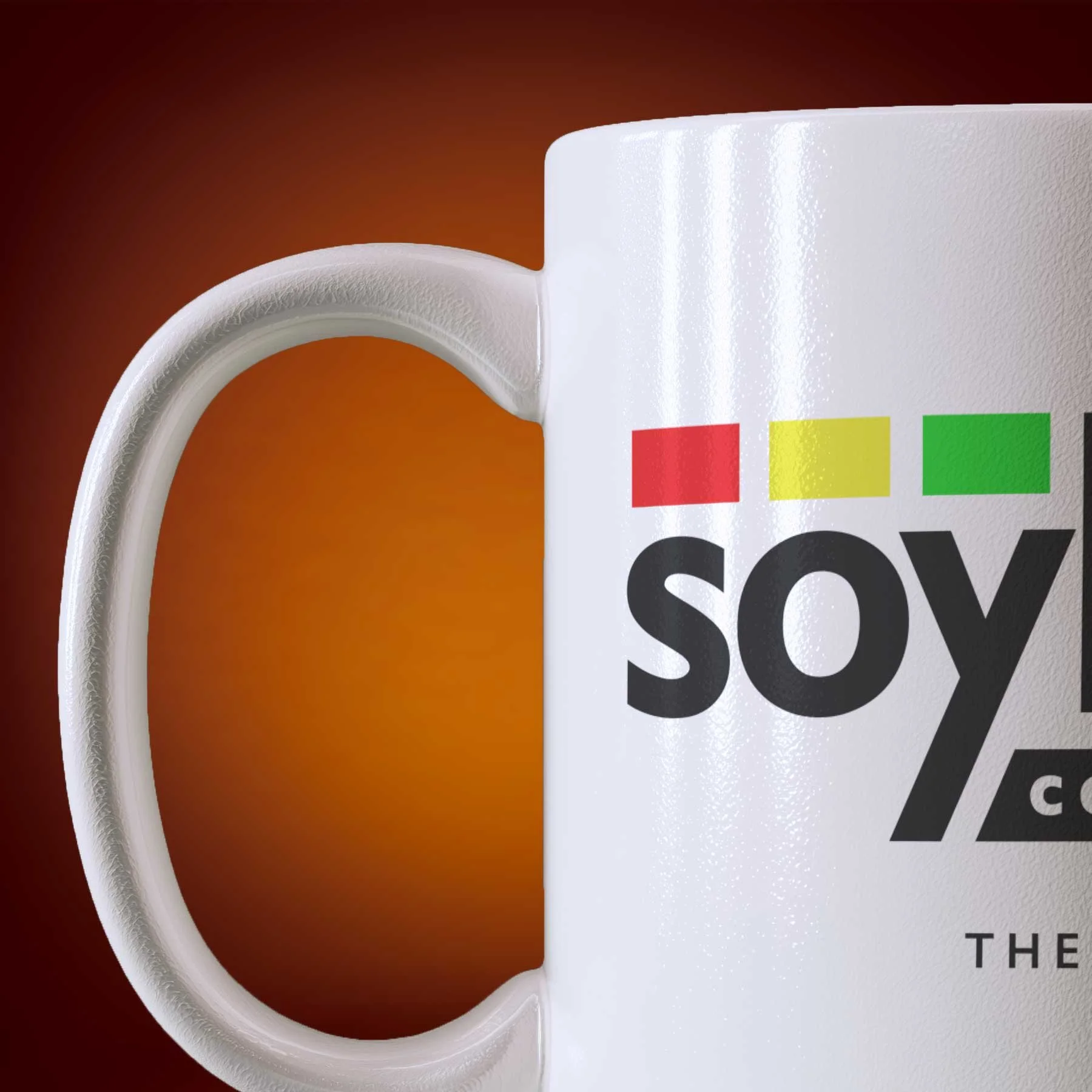 Close up of an 11-oz Soylent Corporation Mug.