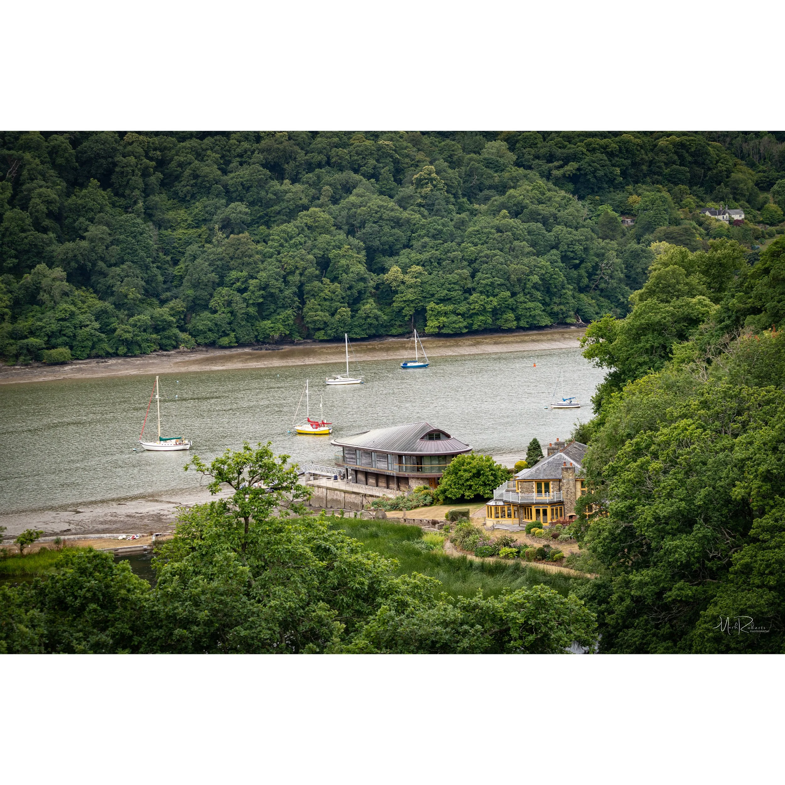 Houses along the river dart in devon