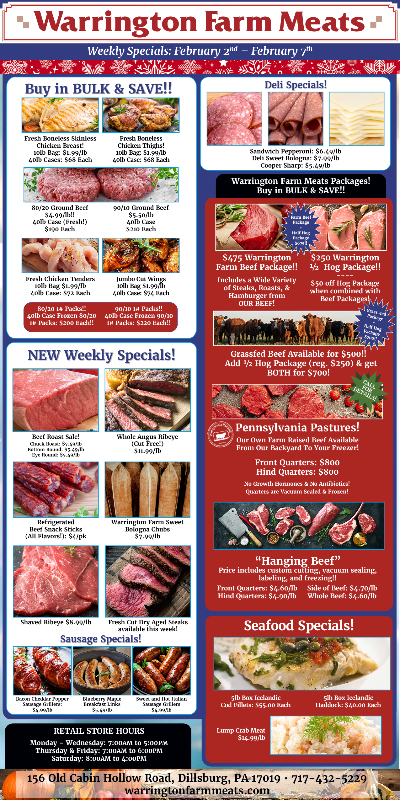 Warrington Farm Meats Weekly Specials!