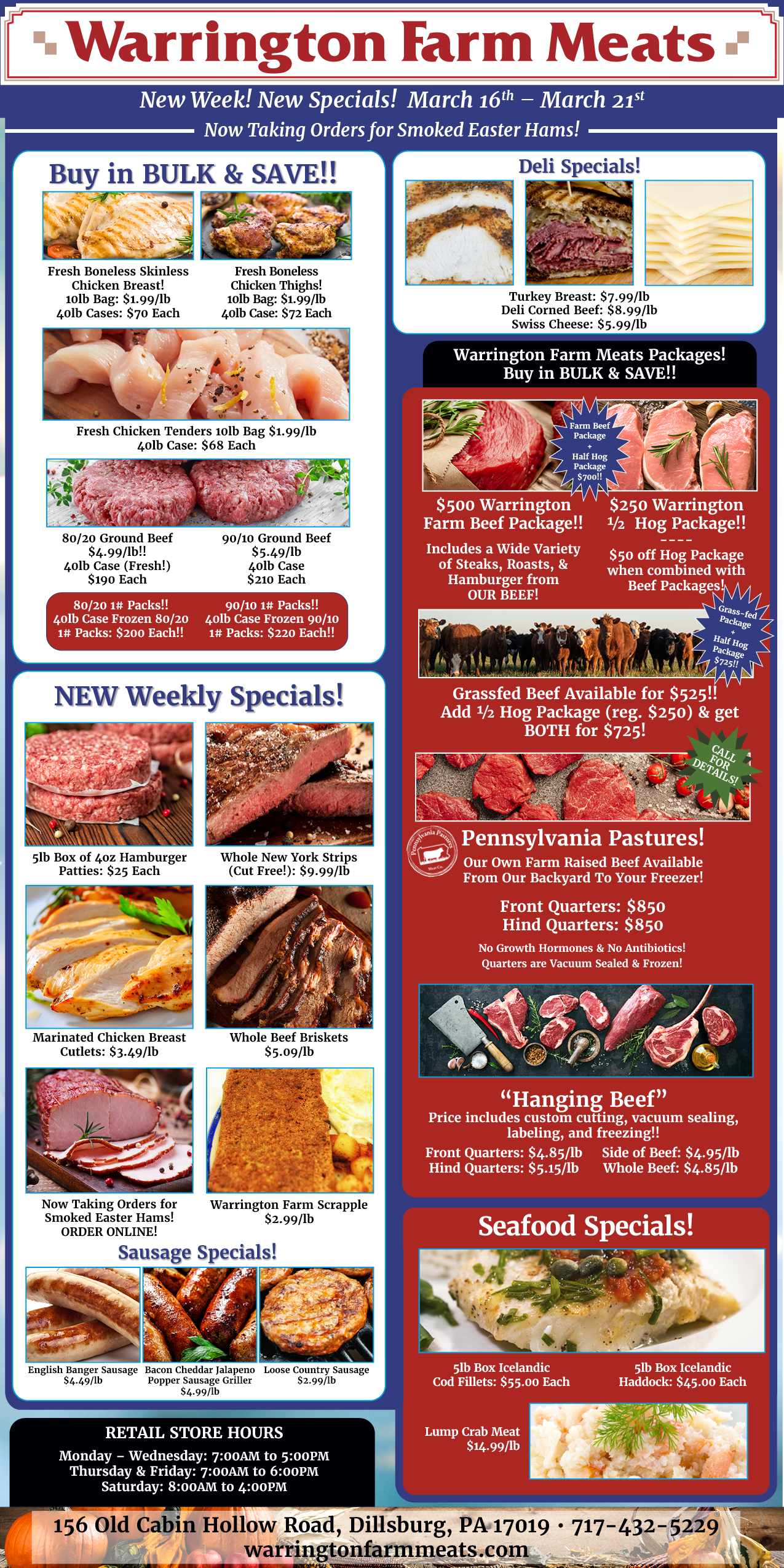 Warrington Farm Meats Weekly Specials!