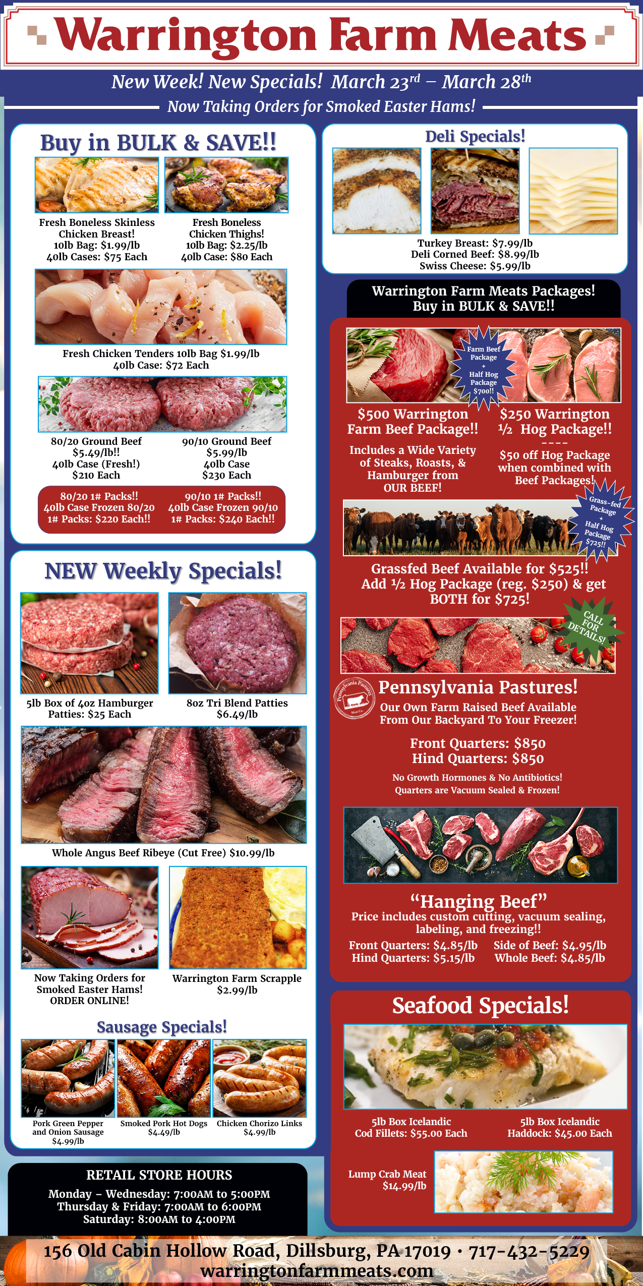Warrington Farm Meats Weekly Specials!