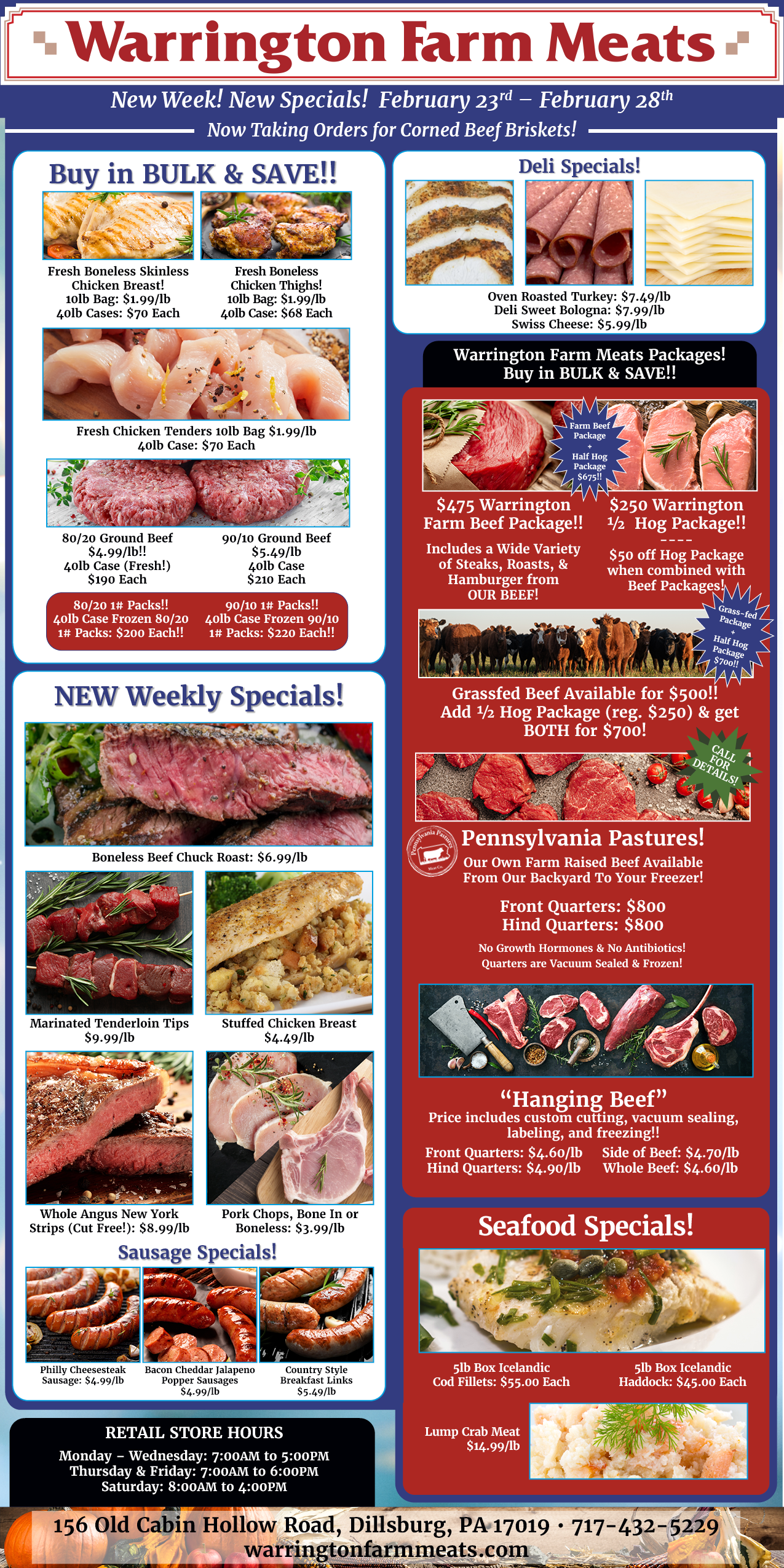 Warrington Farm Meats Weekly Specials!