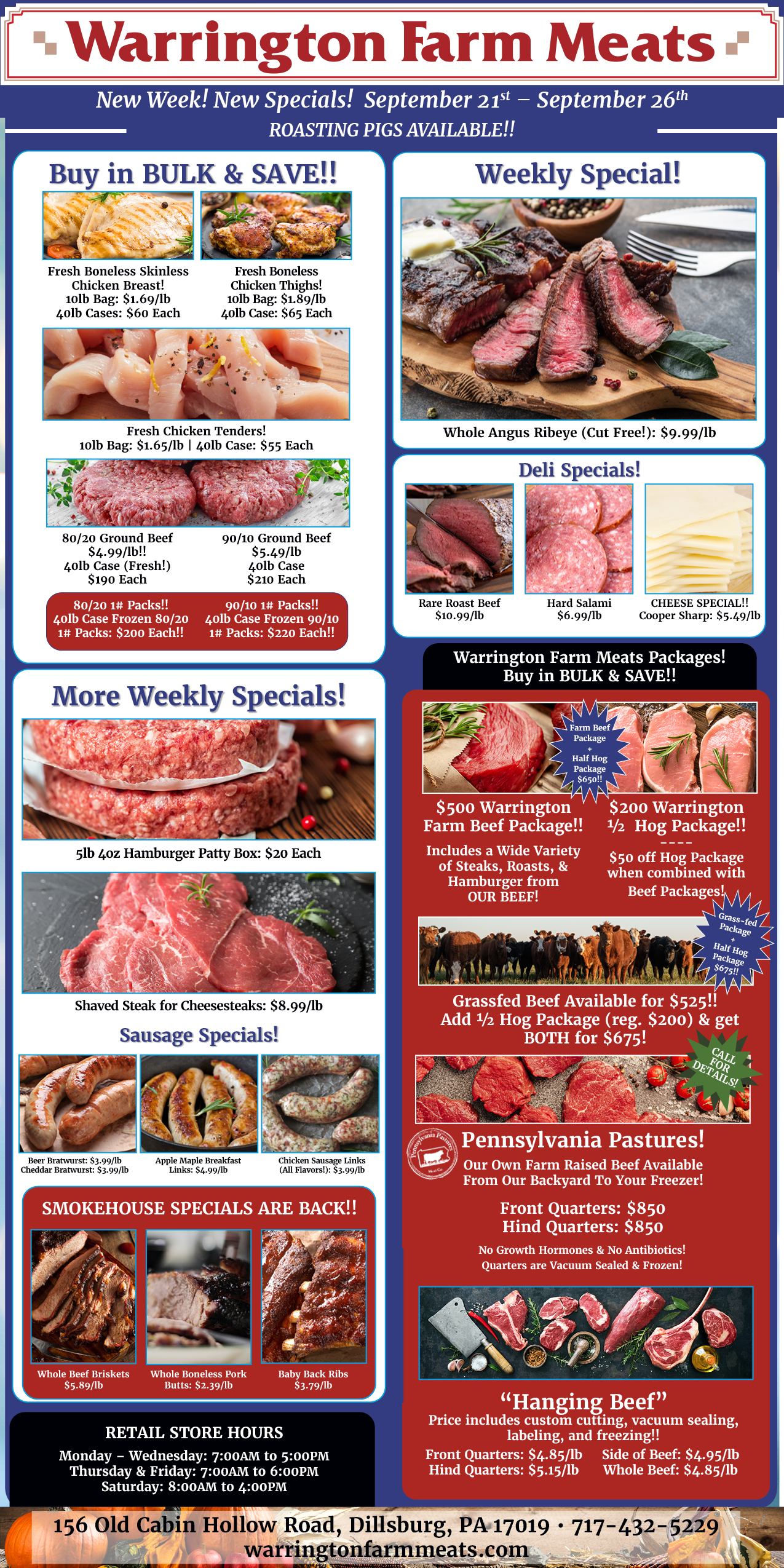 Warrington Farm Meats Weekly Specials!