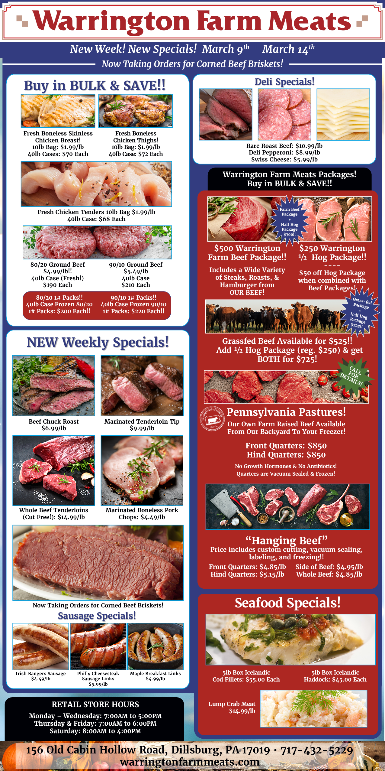Warrington Farm Meats Weekly Specials!
