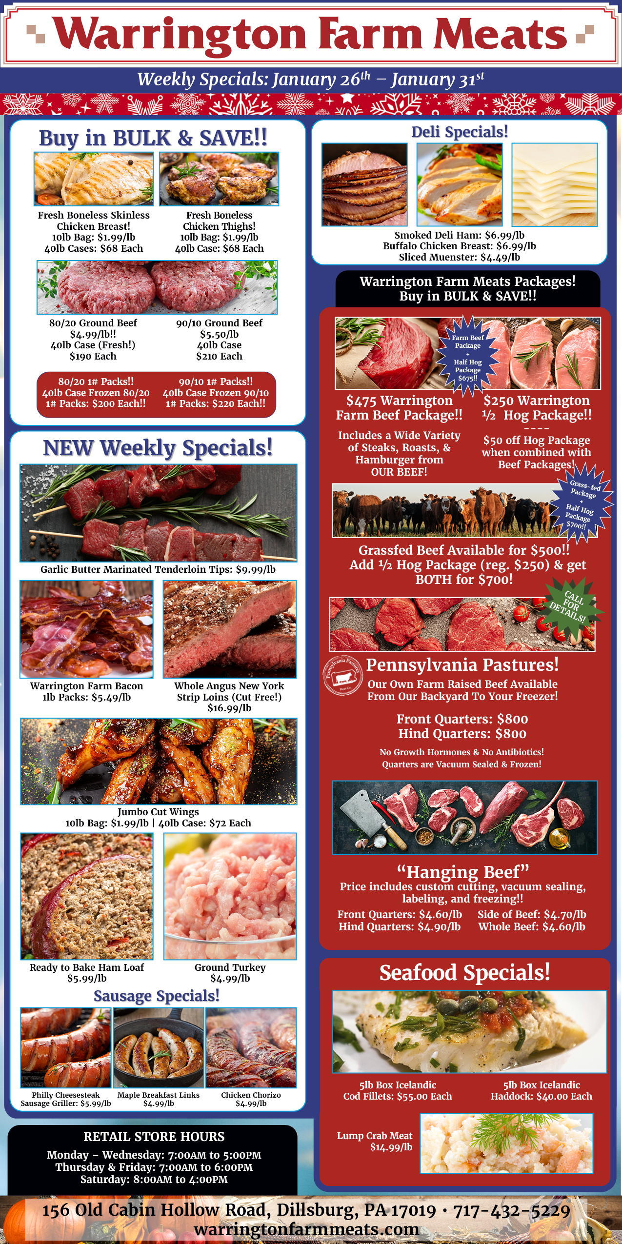 Warrington Farm Meats Weekly Specials!