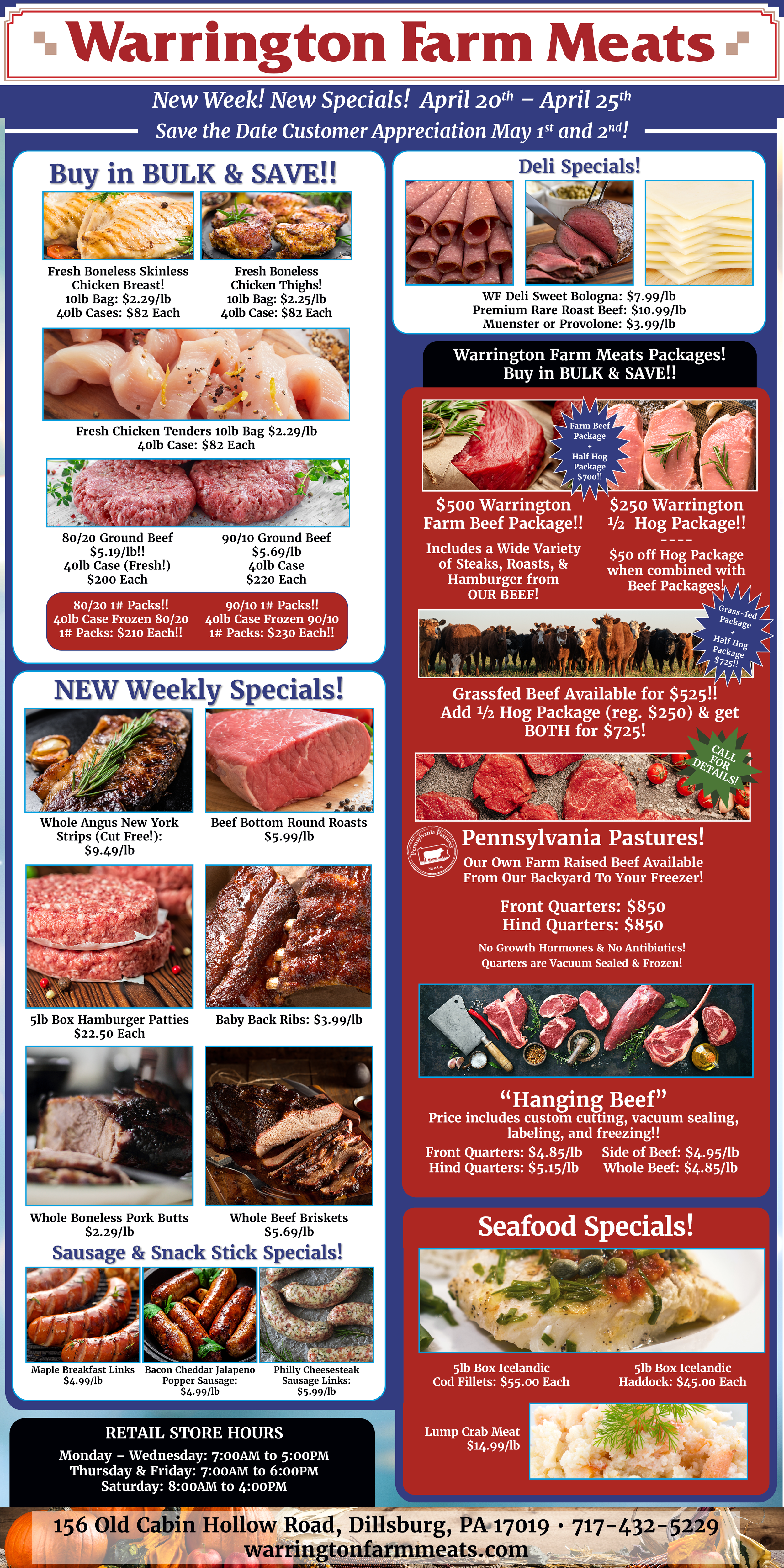 Warrington Farm Meats Weekly Specials!
