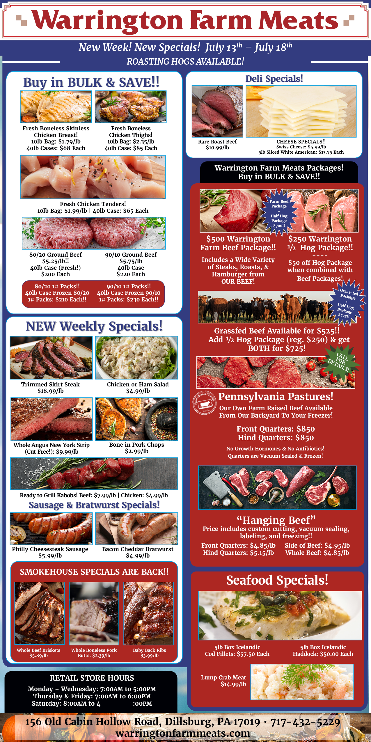 Warrington Farm Meats Weekly Specials!