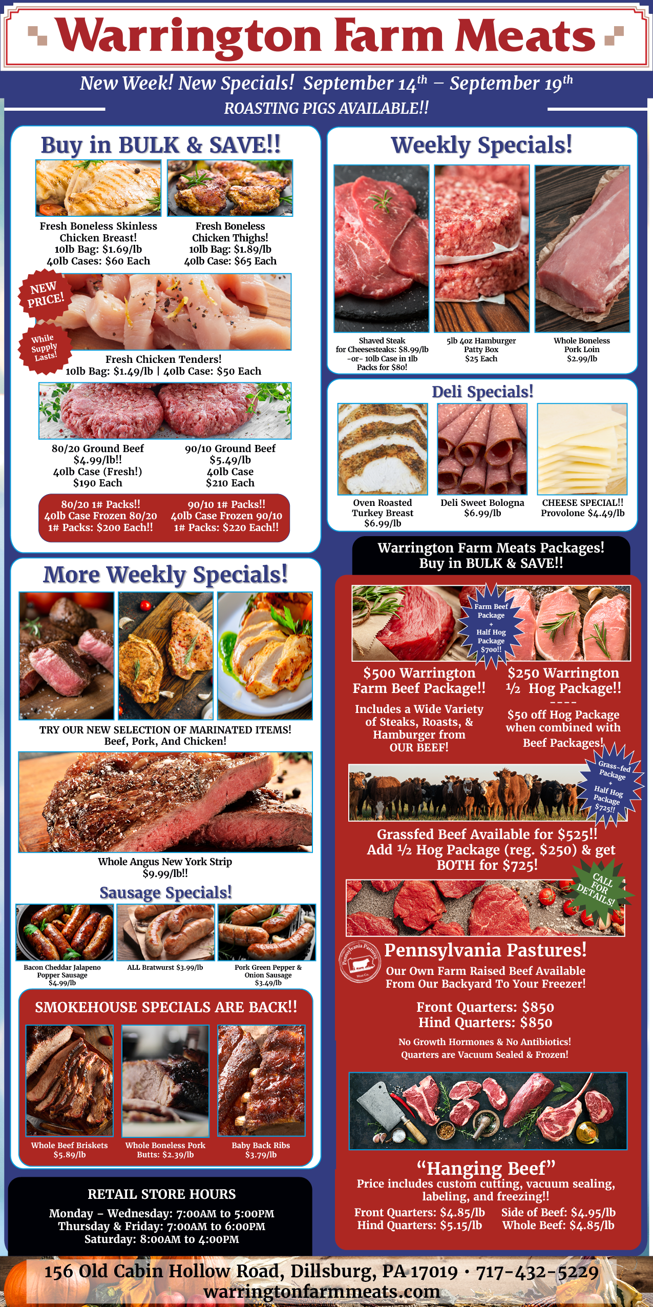 Warrington Farm Meats Weekly Specials!