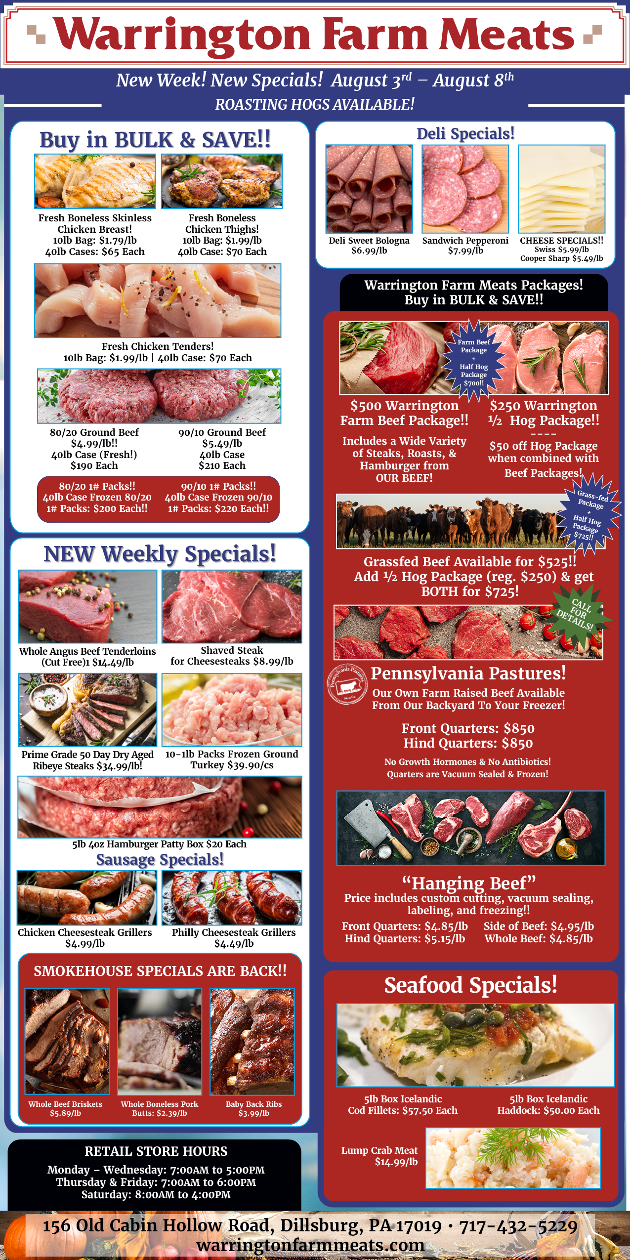 Warrington Farm Meats Weekly Specials!