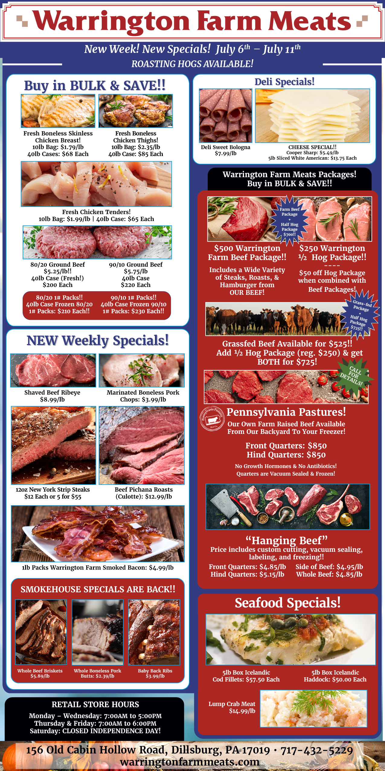 Warrington Farm Meats Weekly Specials!