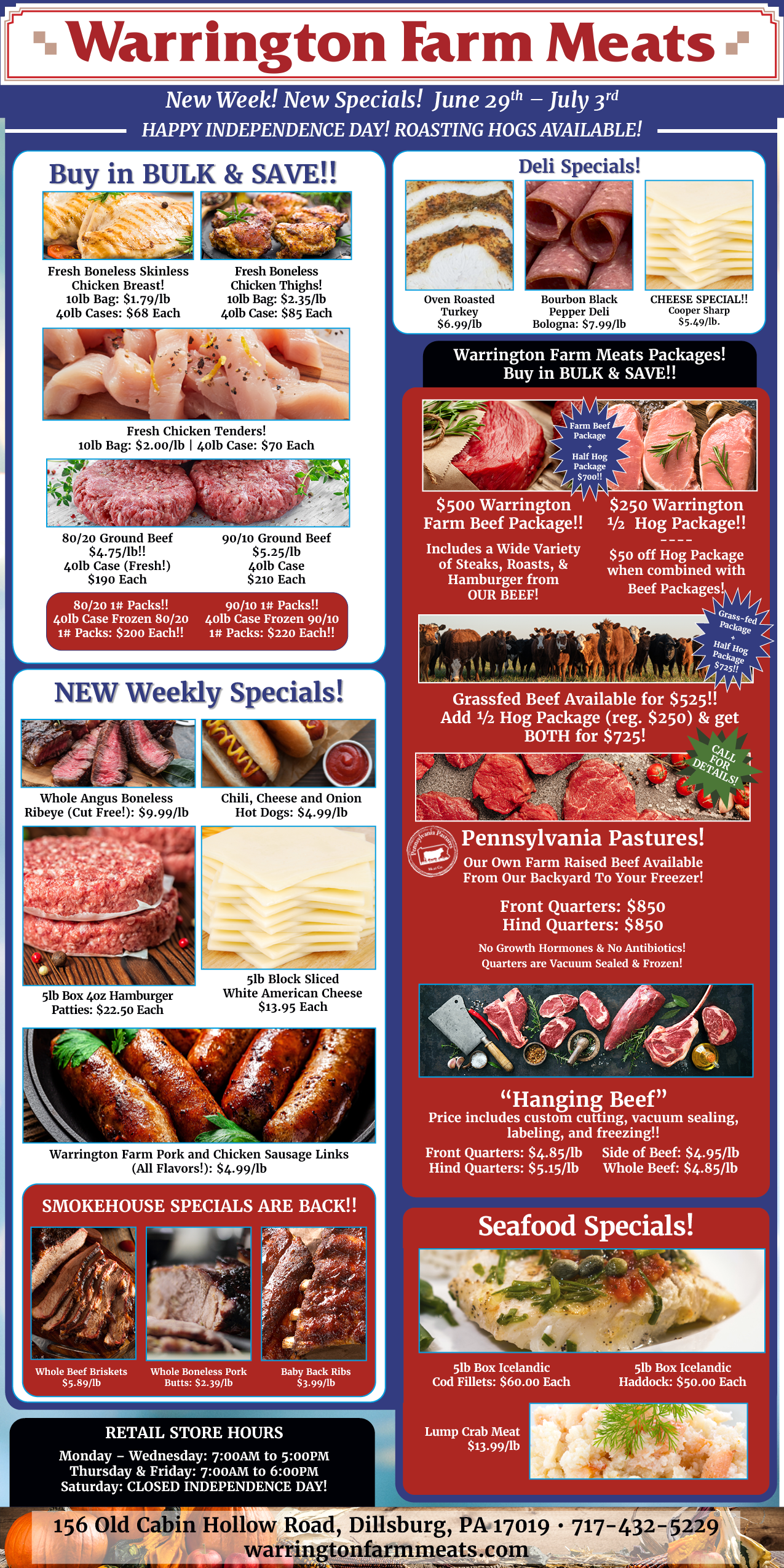 Warrington Farm Meats Weekly Specials!