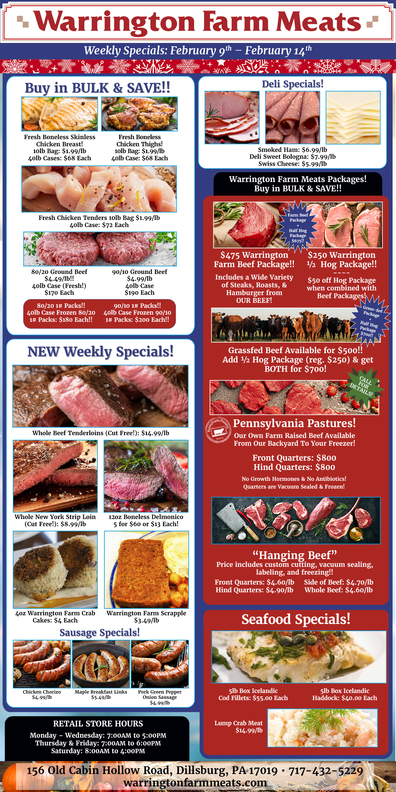 Warrington Farm Meats Weekly Specials!