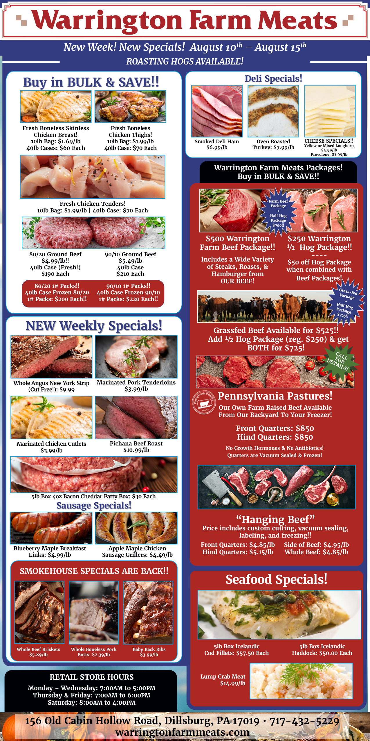 Warrington Farm Meats Weekly Specials!