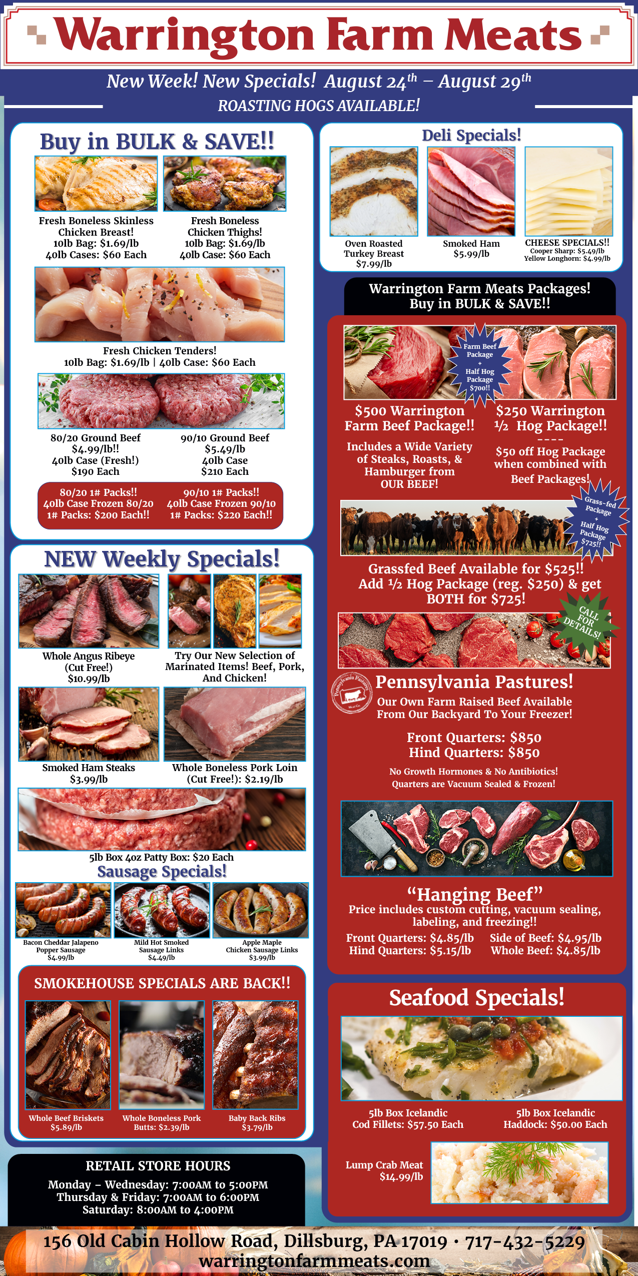 Warrington Farm Meats Weekly Specials!