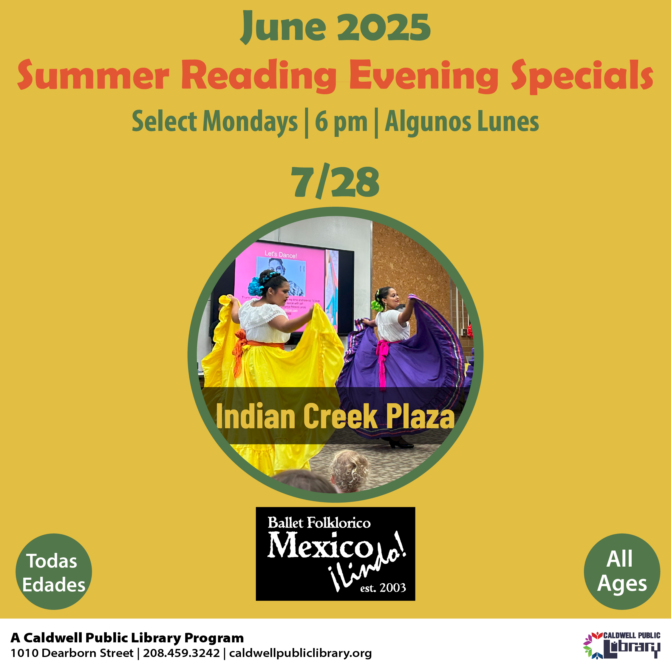 Caldwell Library Special Event | Ballet Folklorico Mexico Lindo Idaho!