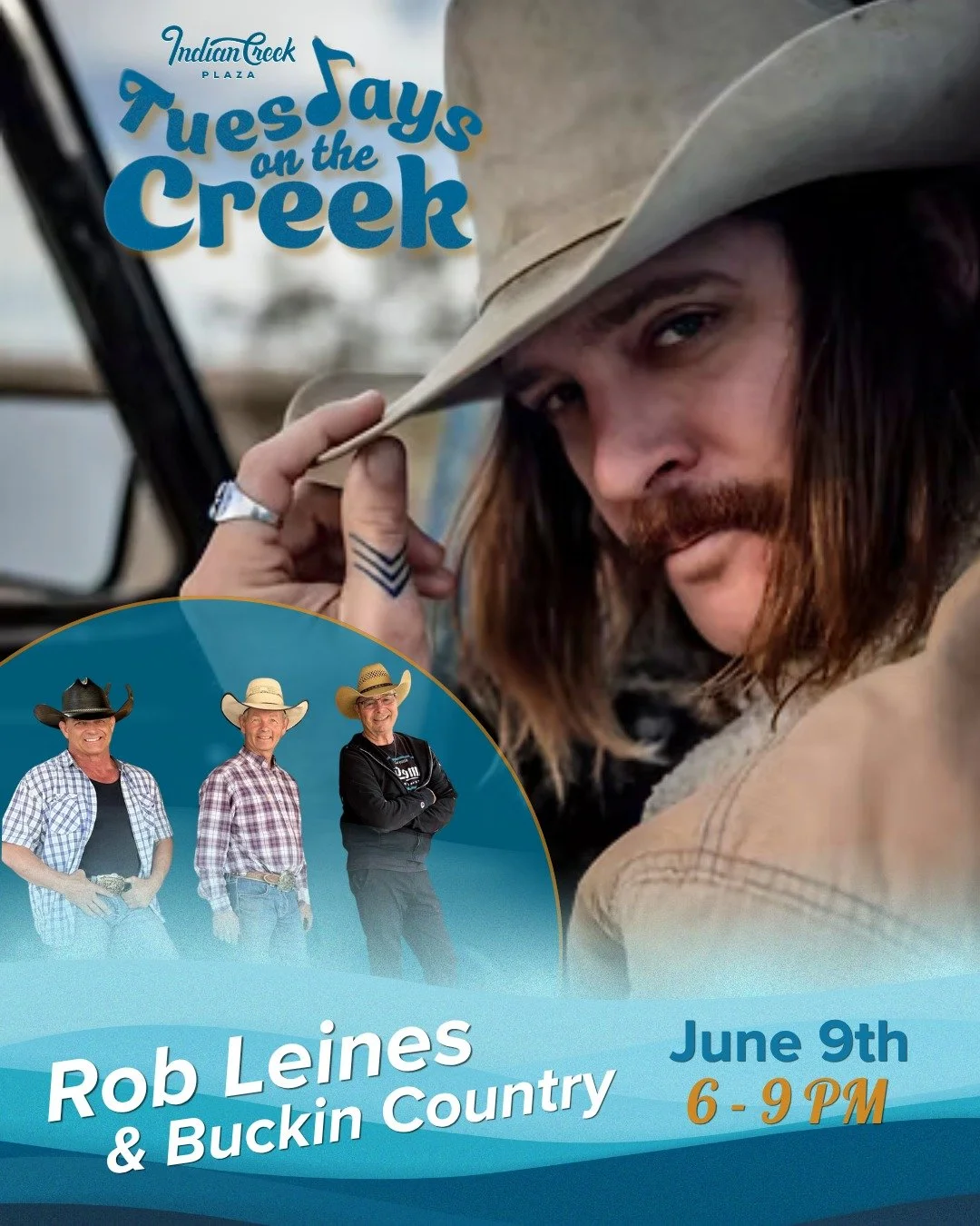 Rob Leines is pulling triple duty as a songwriter, southern storyteller, and modern-day guitar hero while filling the Plaza with tales from the fast lane.

Buckin&rsquo; Country brings a night of great Country Western music mixed with a little classi