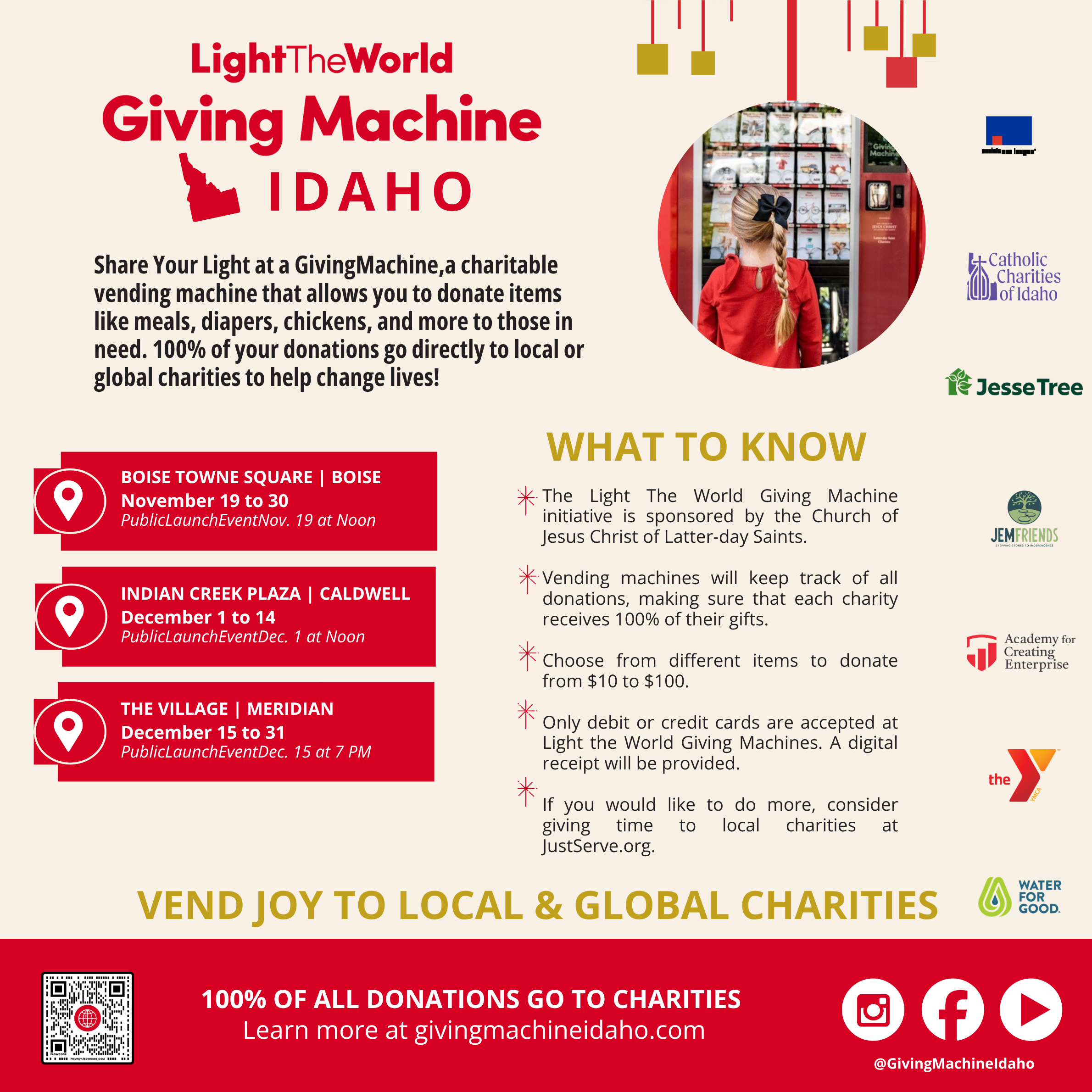 Light the World Giving Machine Idaho