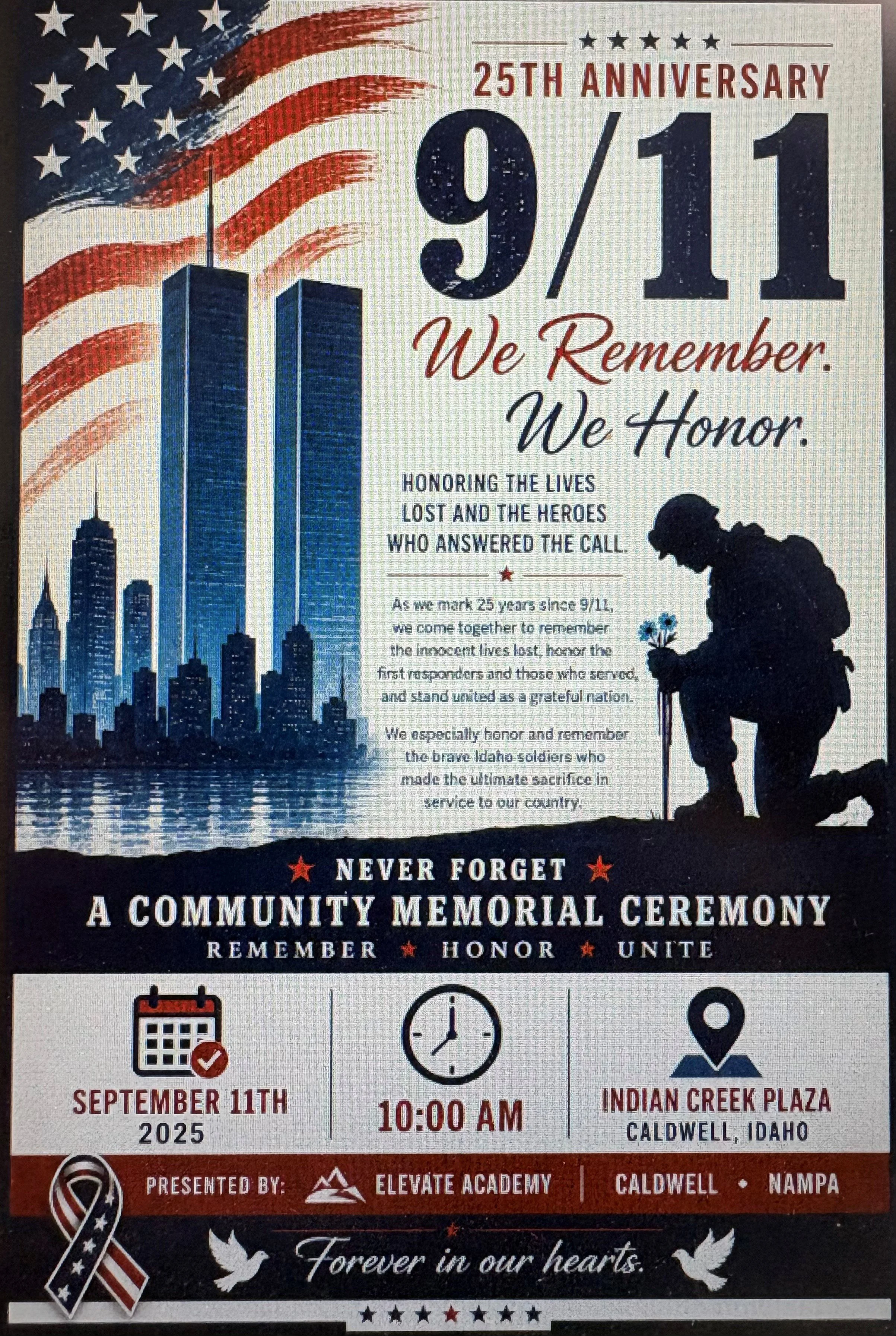 Elevate Academy's 25th Annual 9/11 Memorial Event