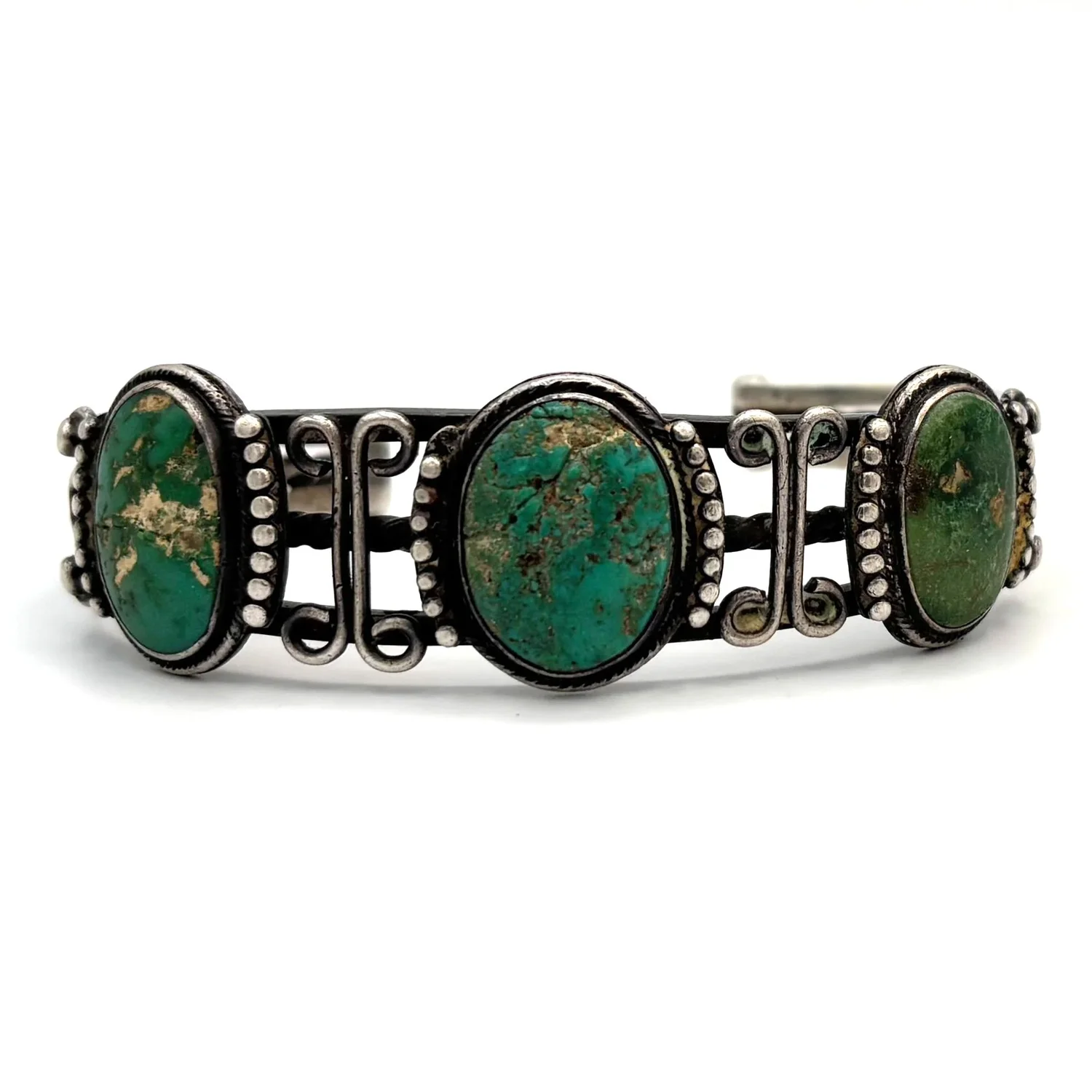 Lot De Bracelets Vintage ALPACA Mexico – Style Navajo – Alliage Argent Et Nacre – Ensemble Ethnique