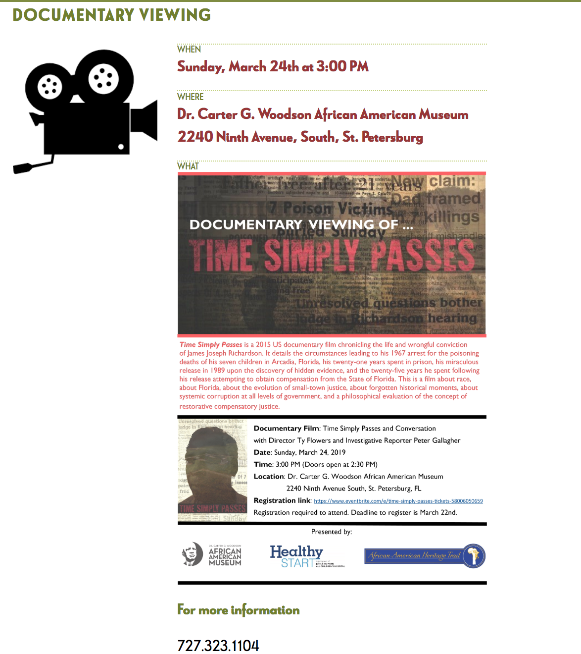Time Simply Passes Film Screening and Discussion