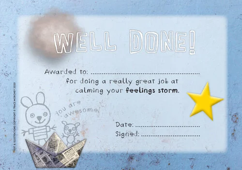 Well Done certificate blue